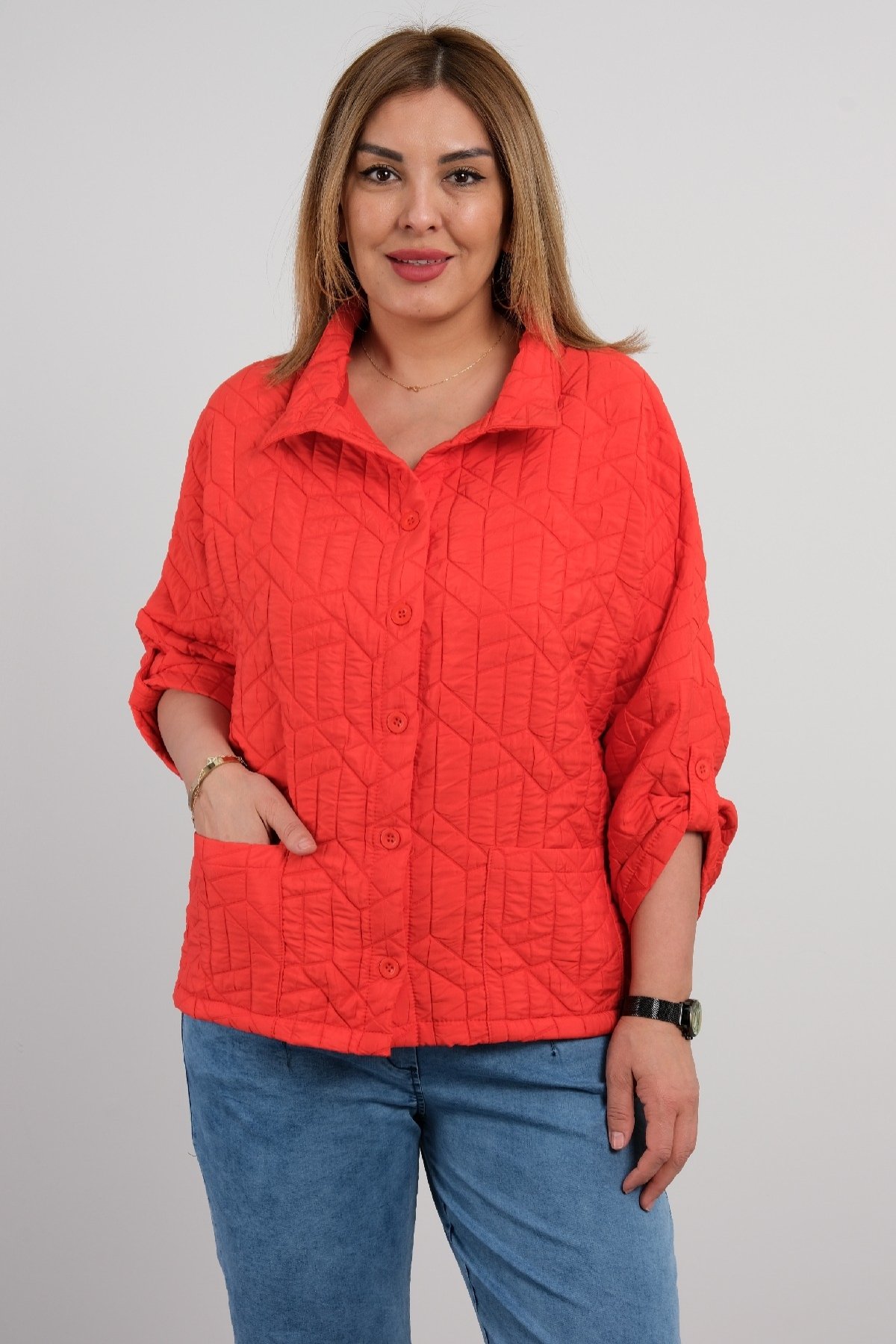 Super Plus Size Coat-Red