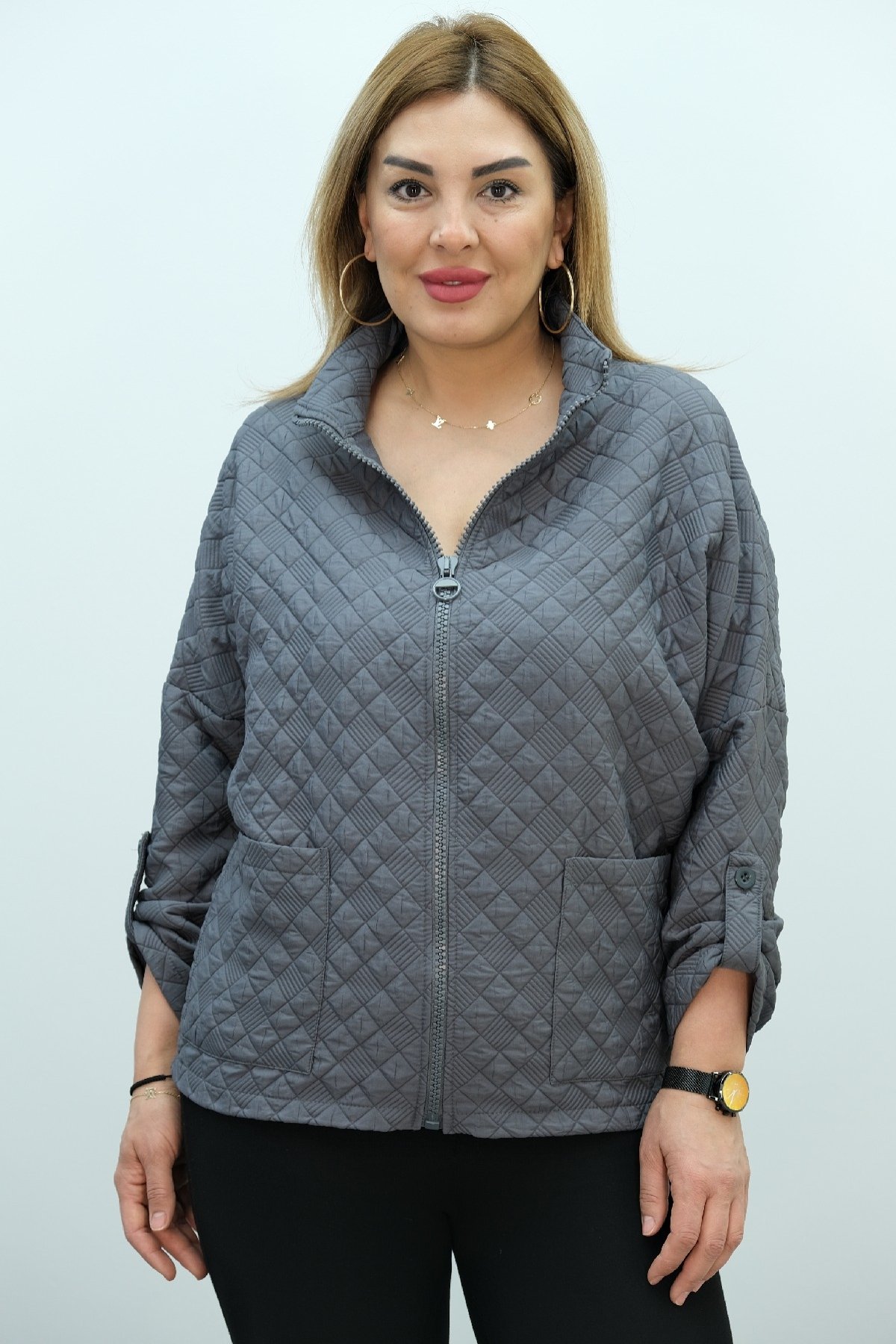 Super Plus Size Coat-Grey