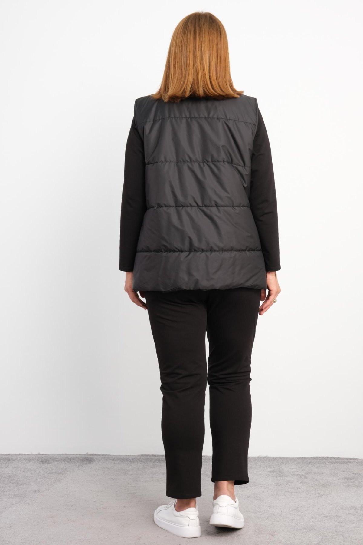 Super Plus Size Womens Three-Piece Sports Set-Black
