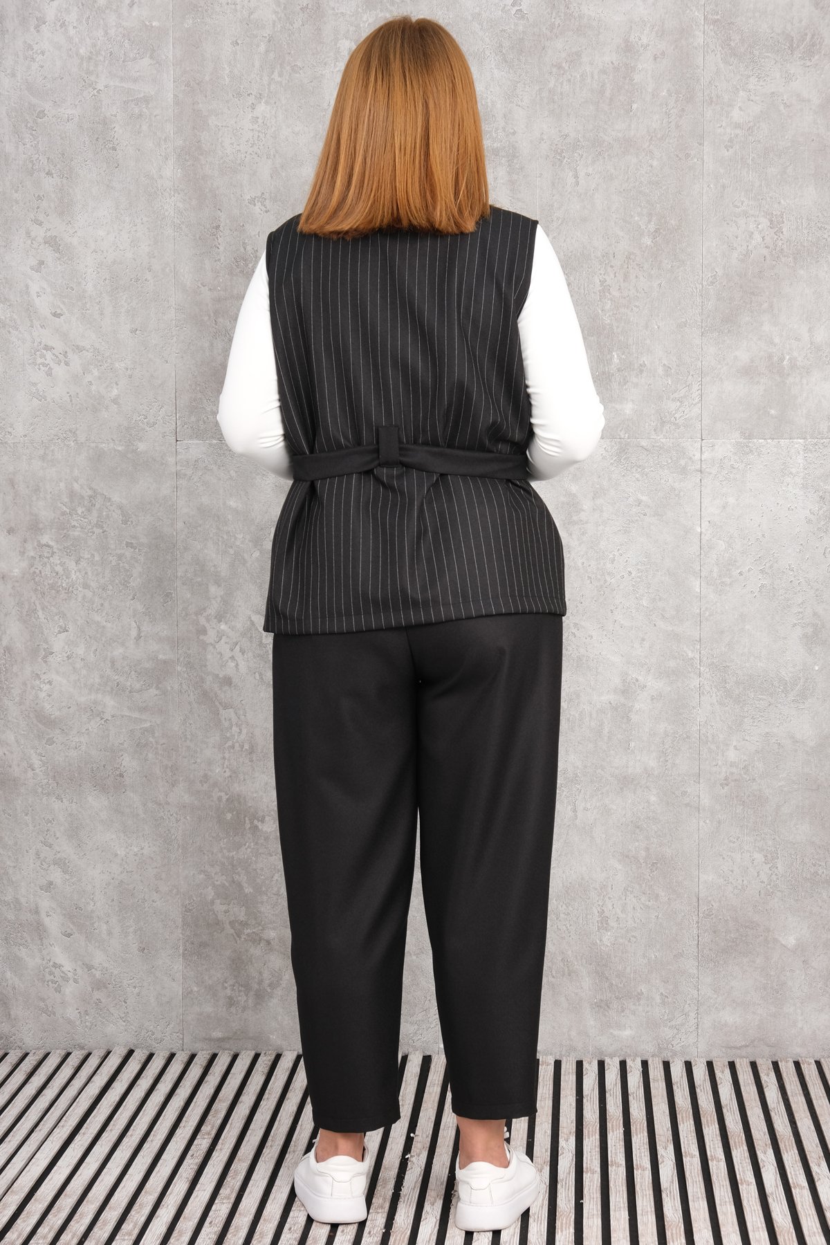 Plus Size Three-Piece Sports Set-Black