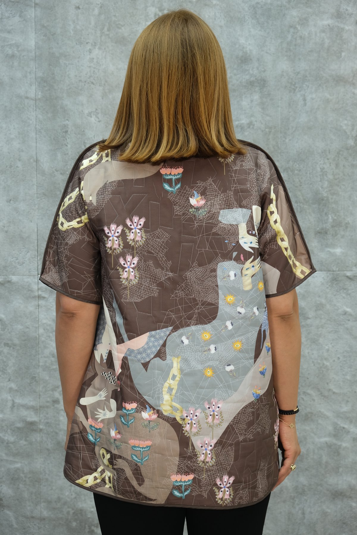 Plus Size Short Sport Jacket-Brown
