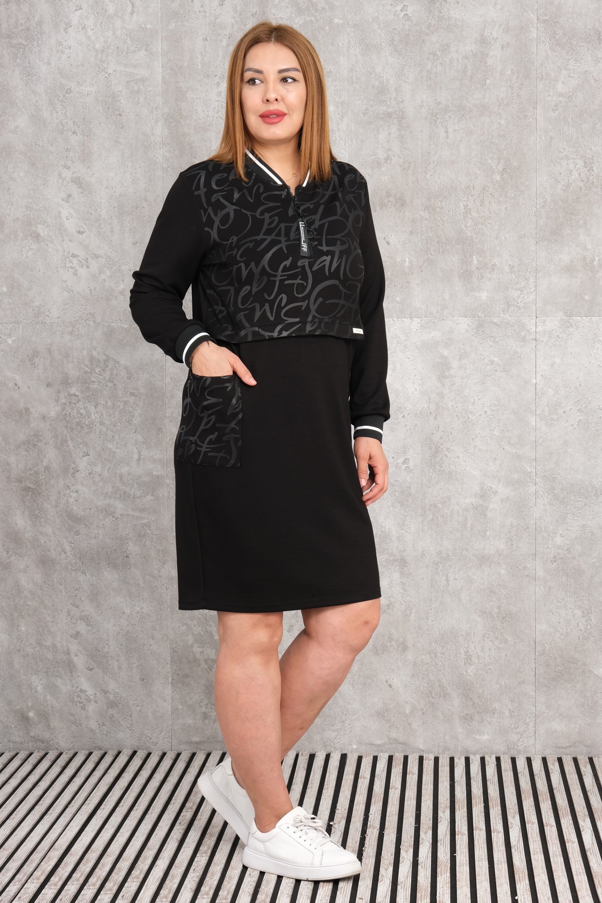 Plus Size Sports Dress-Black