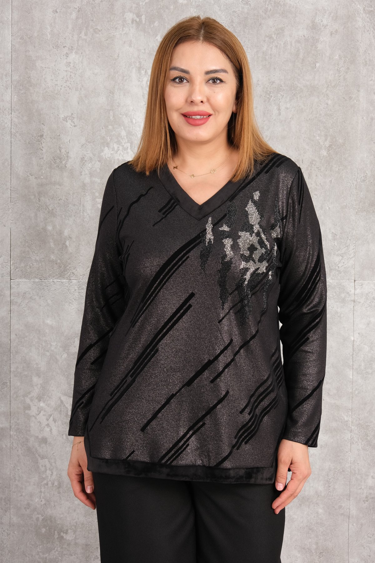 Plus Size Blouse-Black