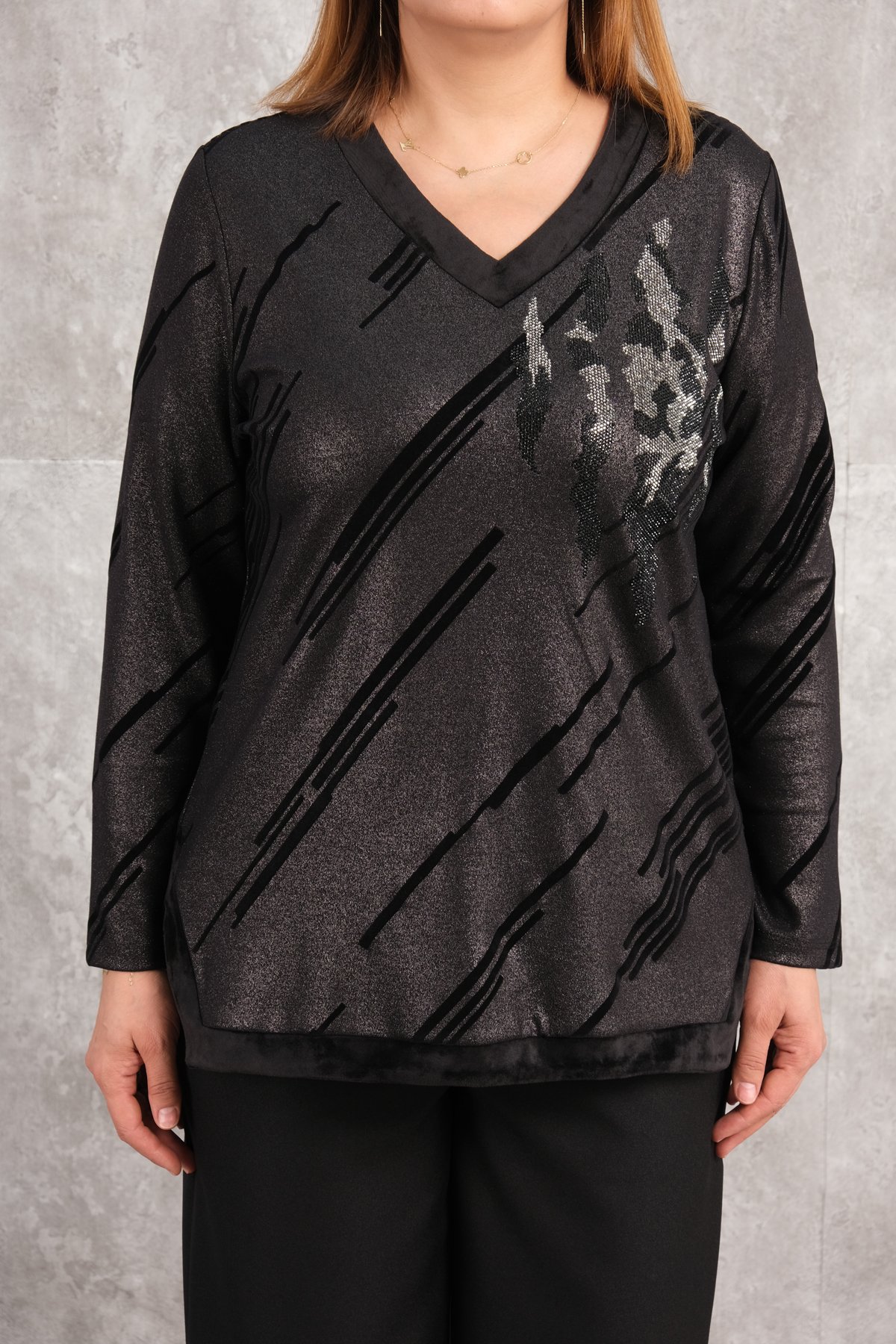 Plus Size Blouse-Black
