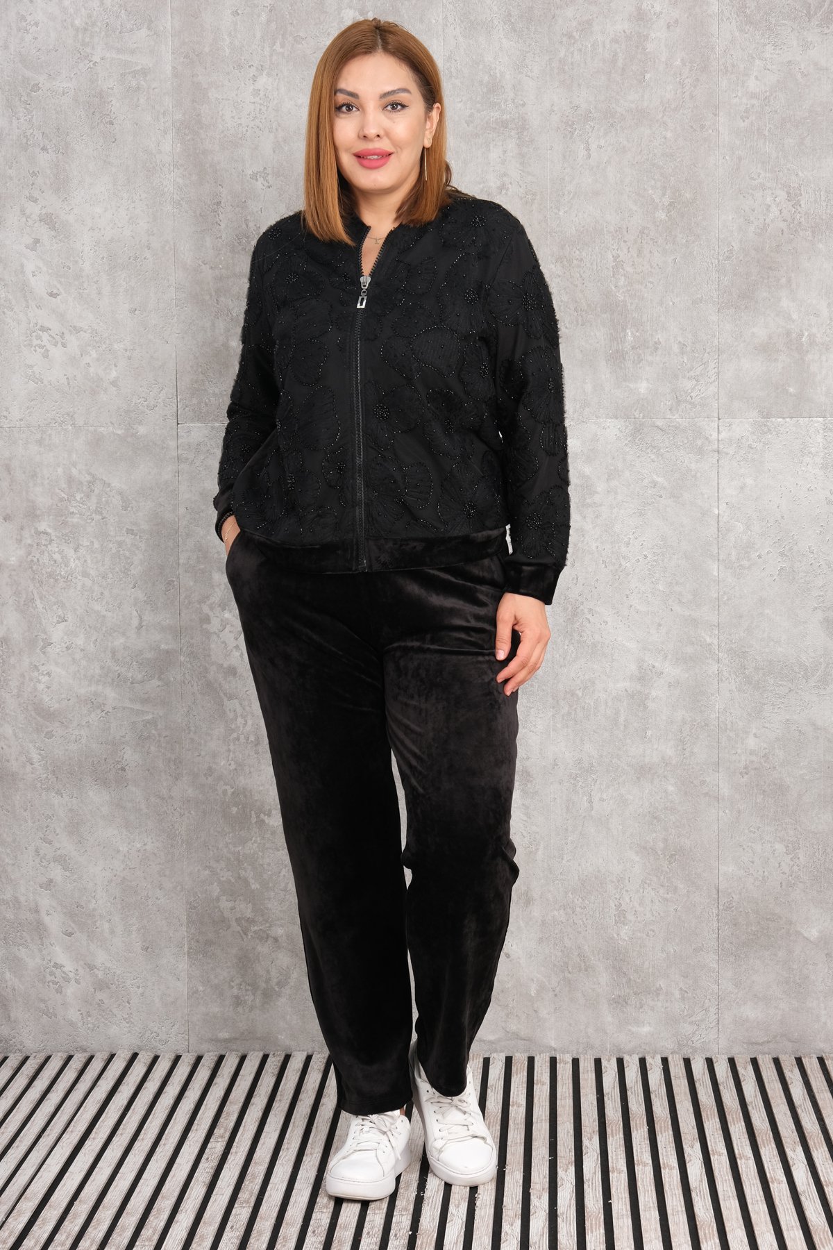 Plus Size Two-Piece Set-Black