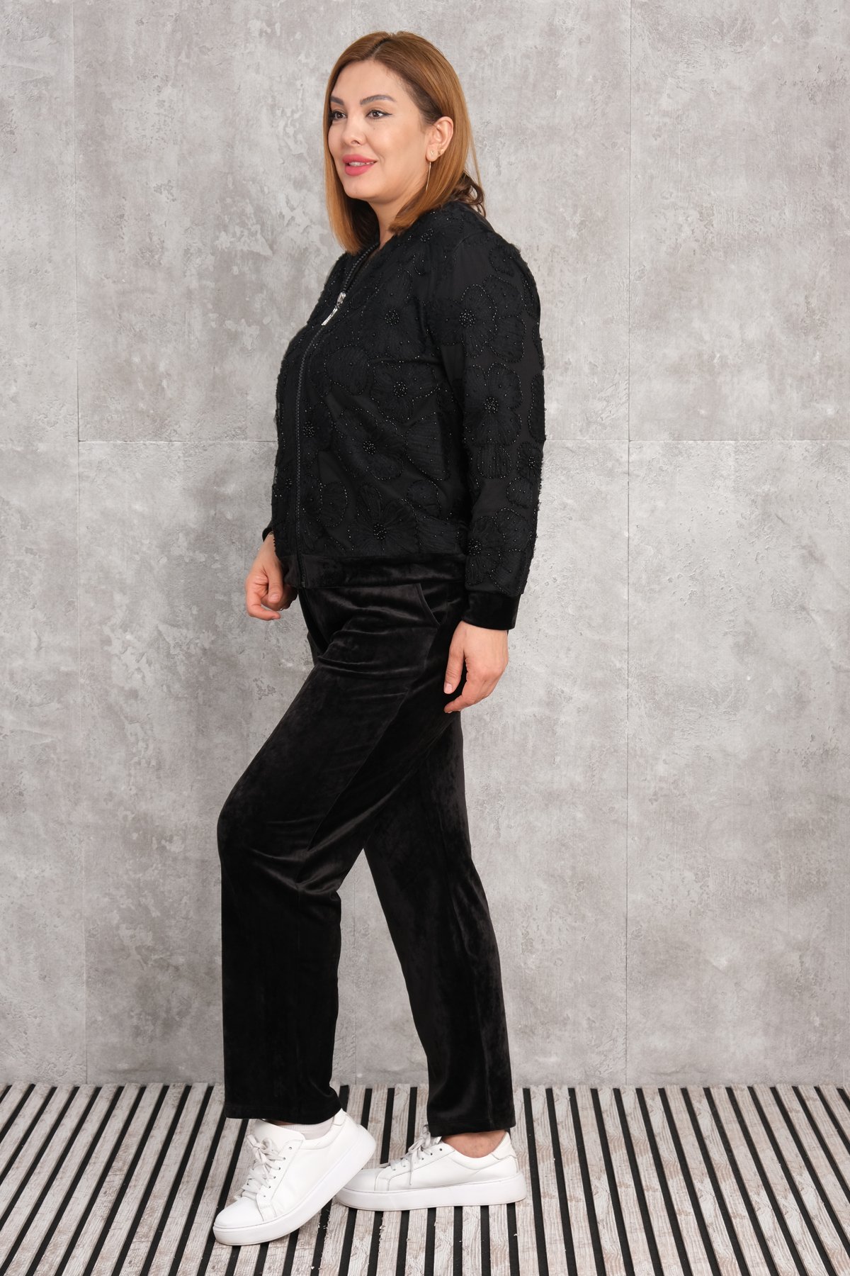 Plus Size Two-Piece Set-Black
