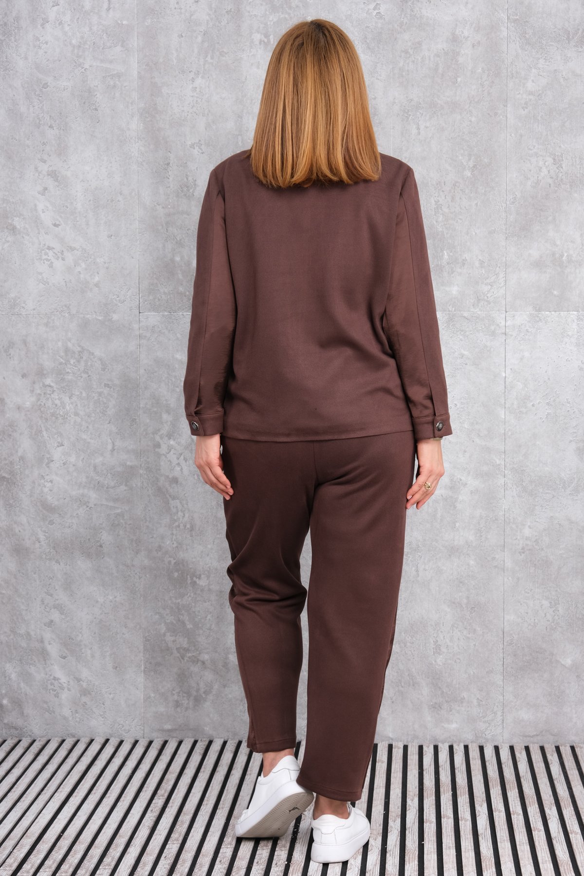 Plus Size Dress-Brown