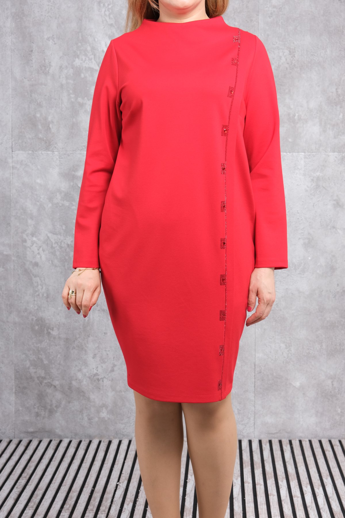 Plus Size Dress-Red