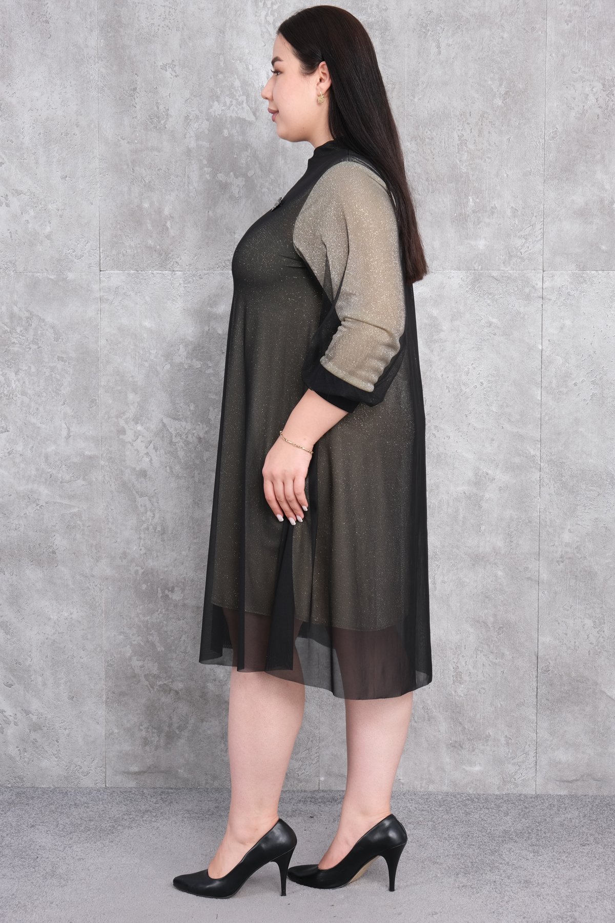 Plus Size Dress-Yellow