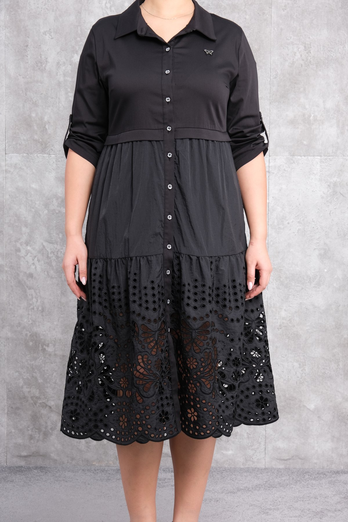 فستان مقاس كبير-الأسود