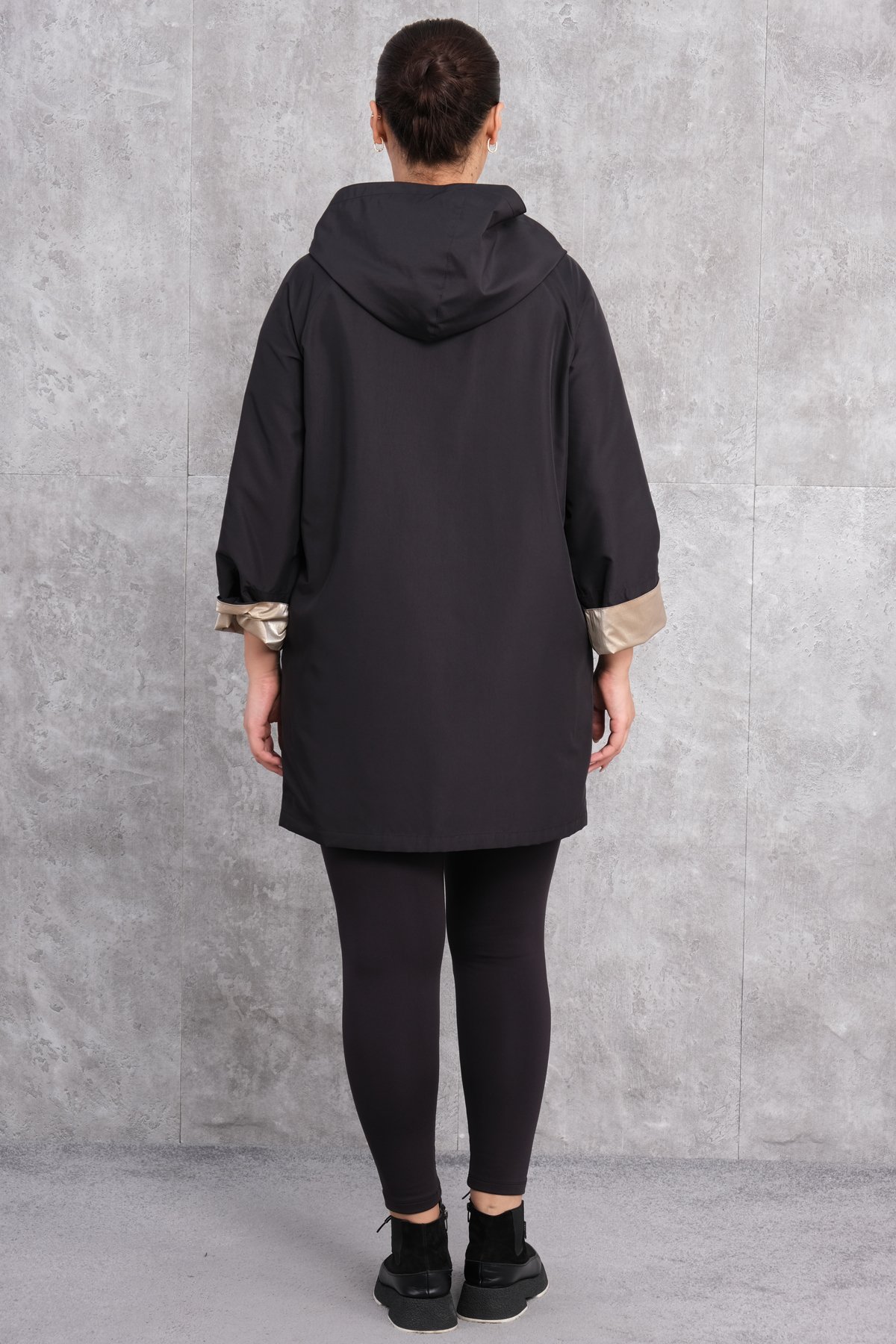 Plus Size Long Sport Jacket-Beige