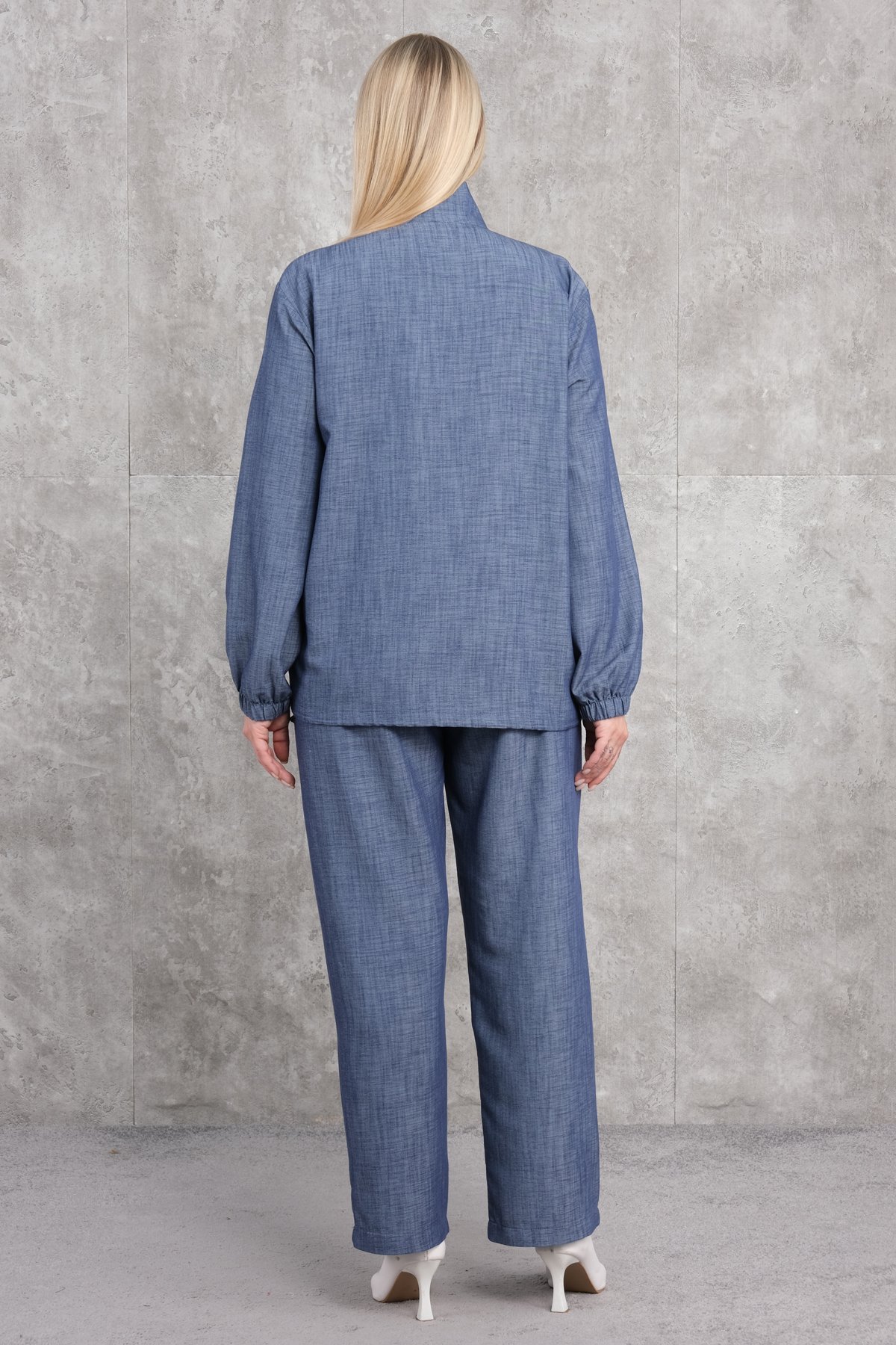 Plus Size Two-Piece Set-Blue