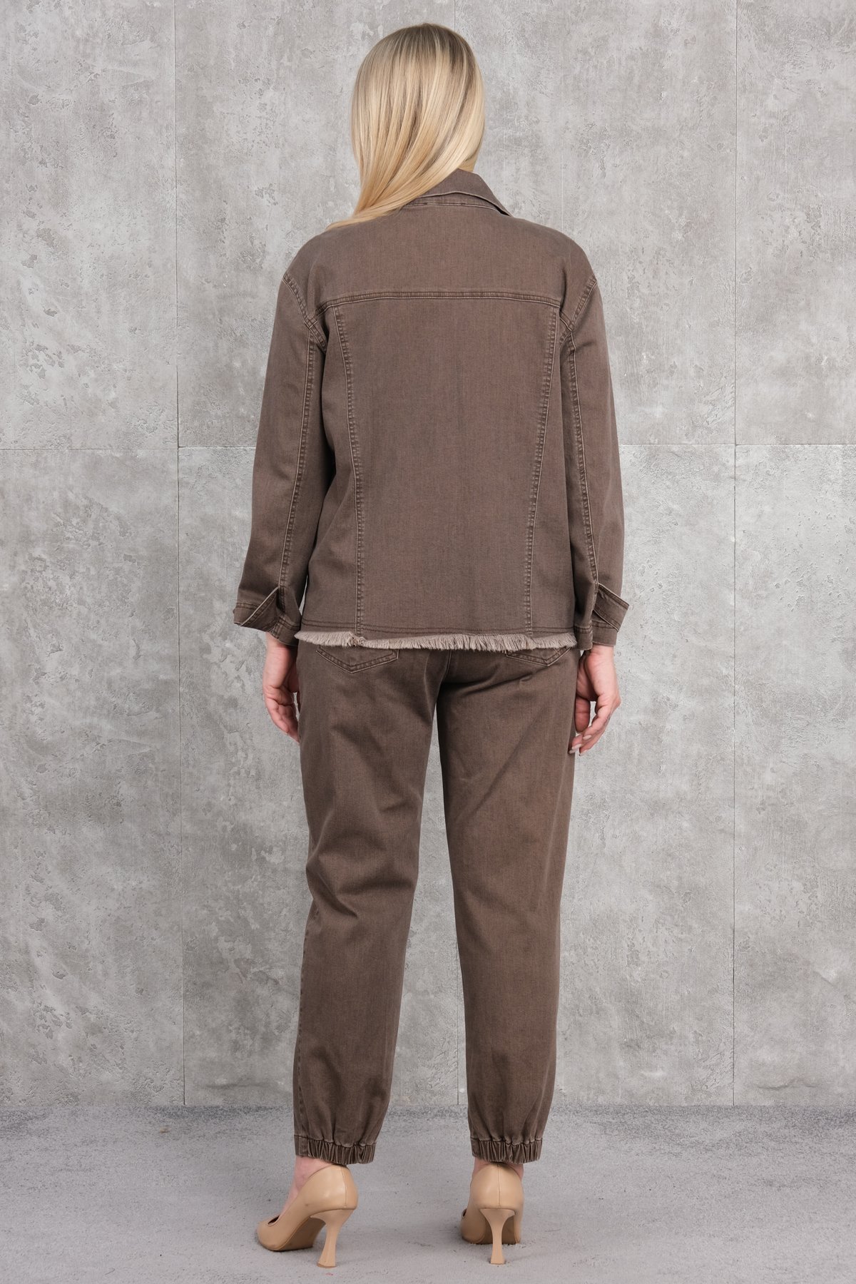 Plus Size Two-Piece Set-Brown