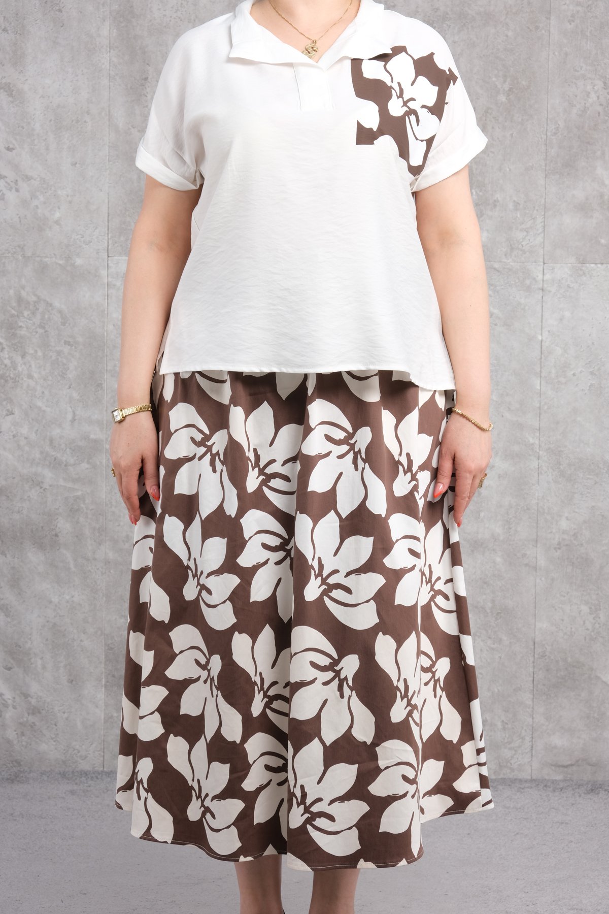 Комплект из двух предметов больших размеров-Коричневый