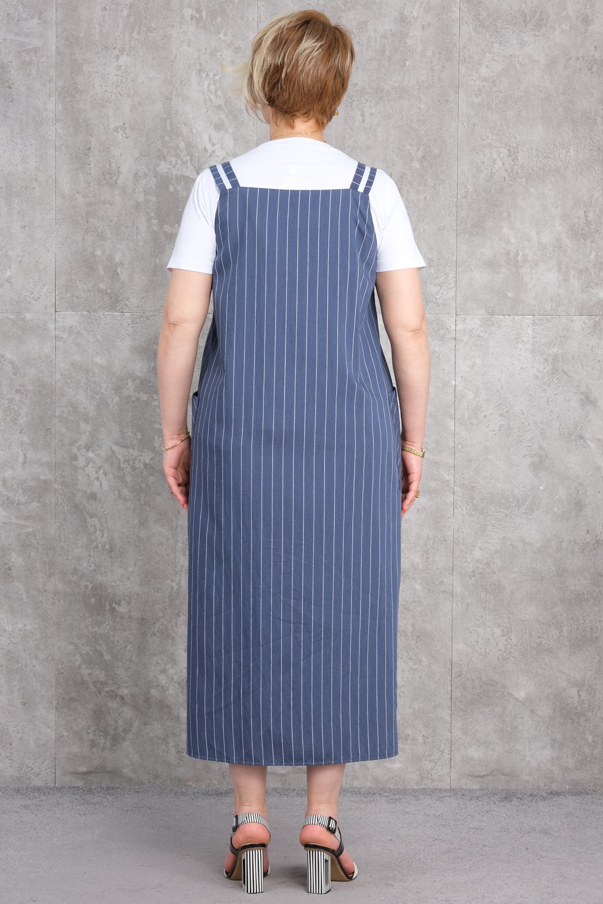 Büyük Beden Elbise-Mavi