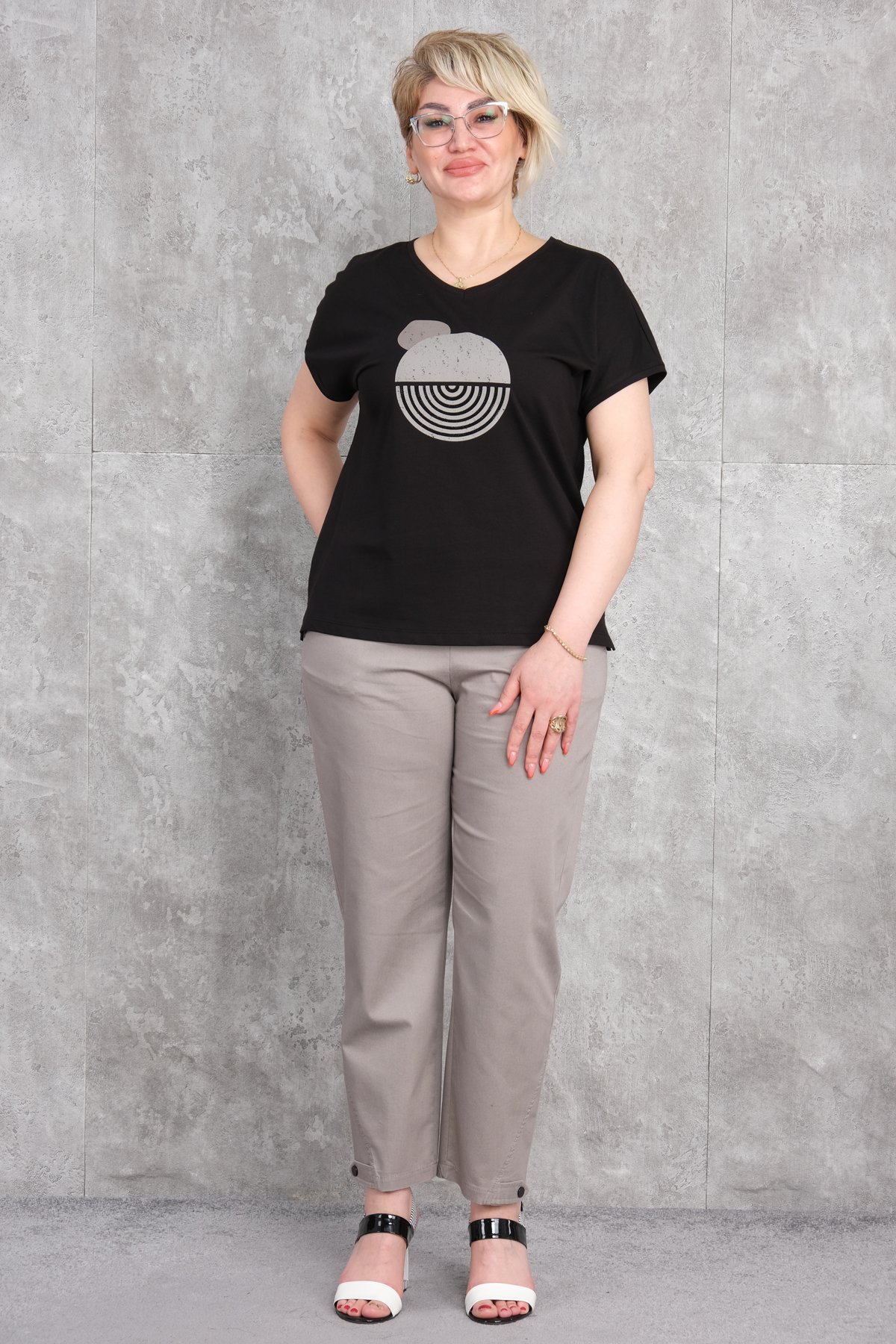 Super Plus Size Two-Piece Set-Black