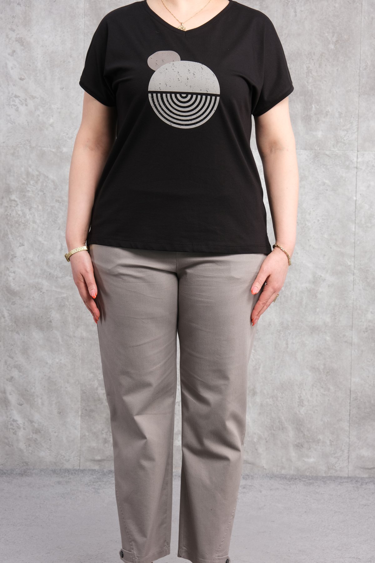 Super Plus Size Two-Piece Set-Black