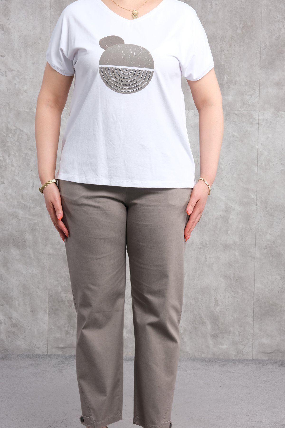 Super Plus Size Two-Piece Set-White