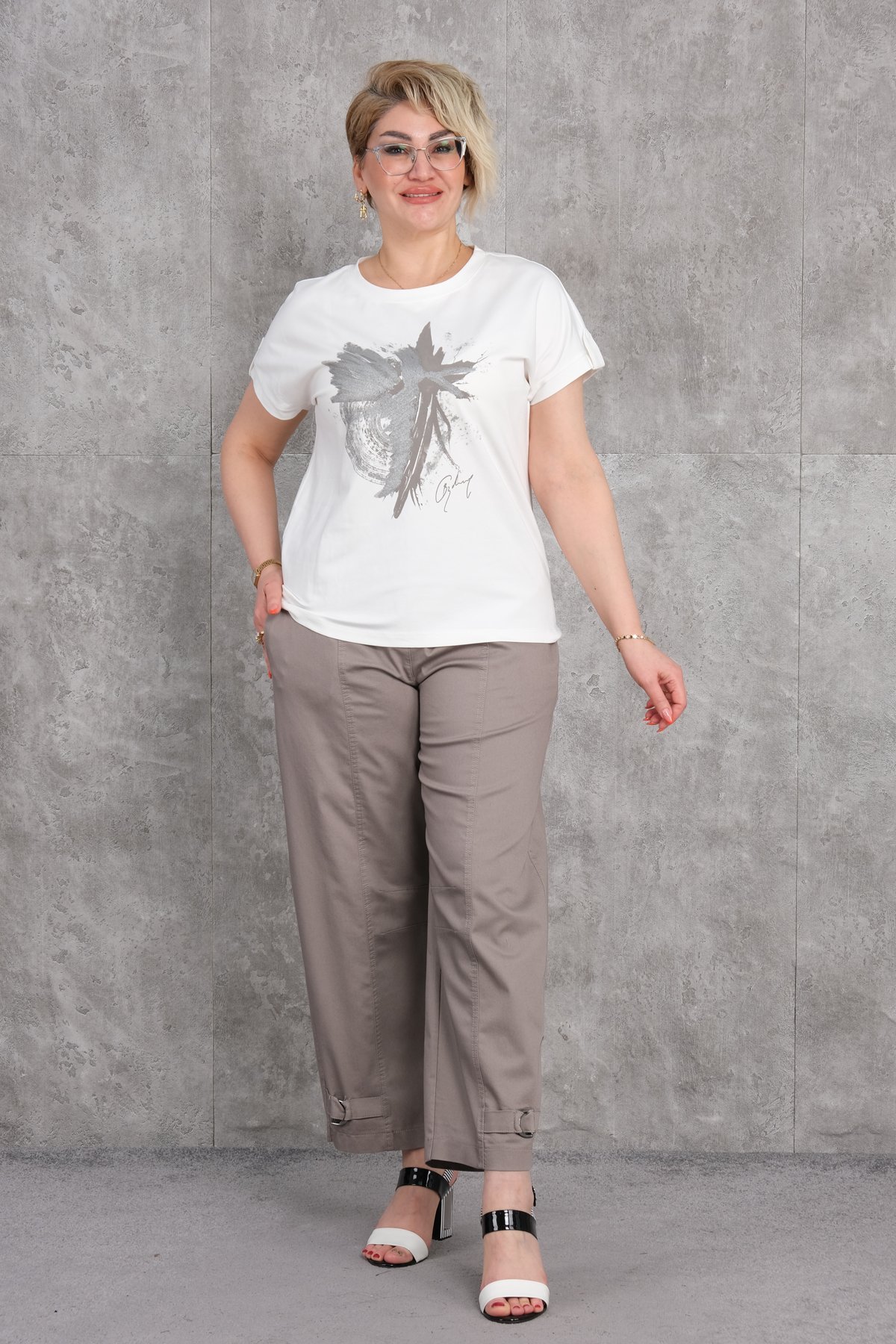 Super Plus Size Two-Piece Set-Grey