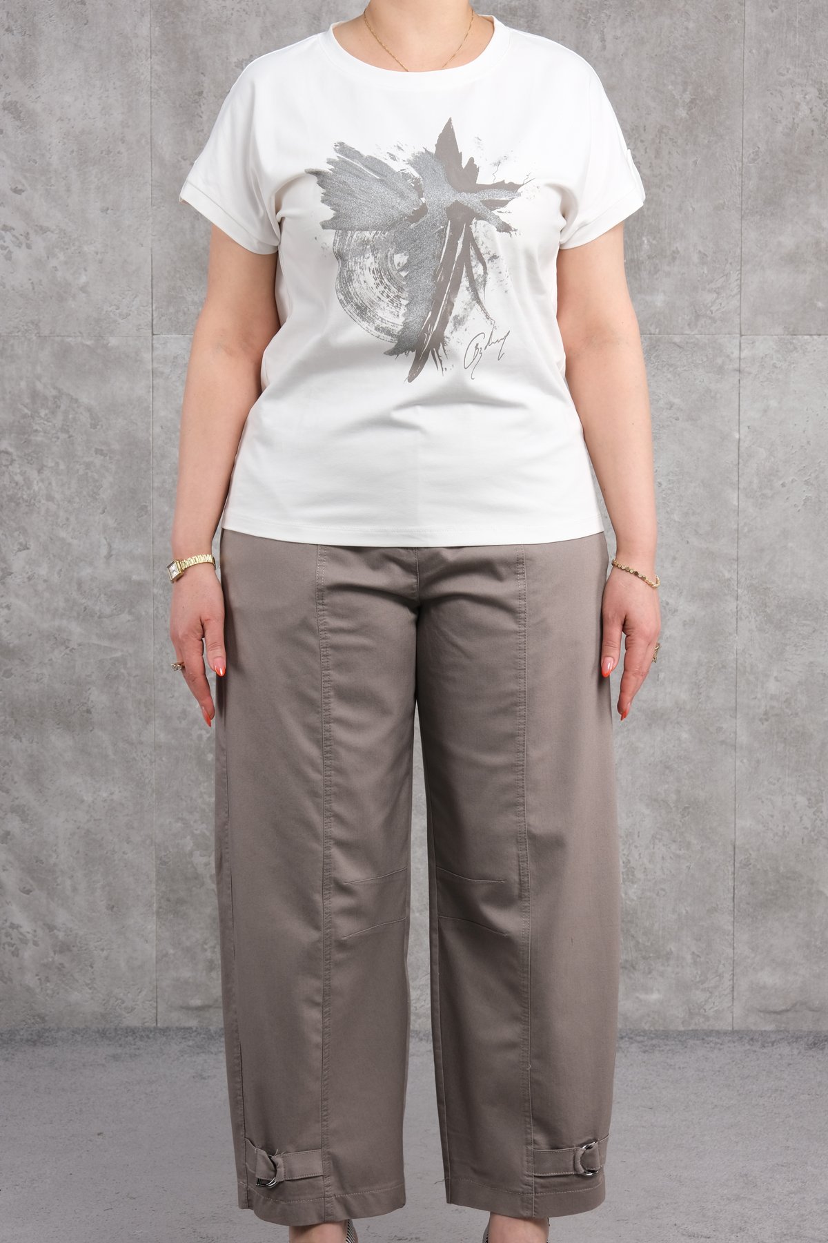 Super Plus Size Two-Piece Set-Grey