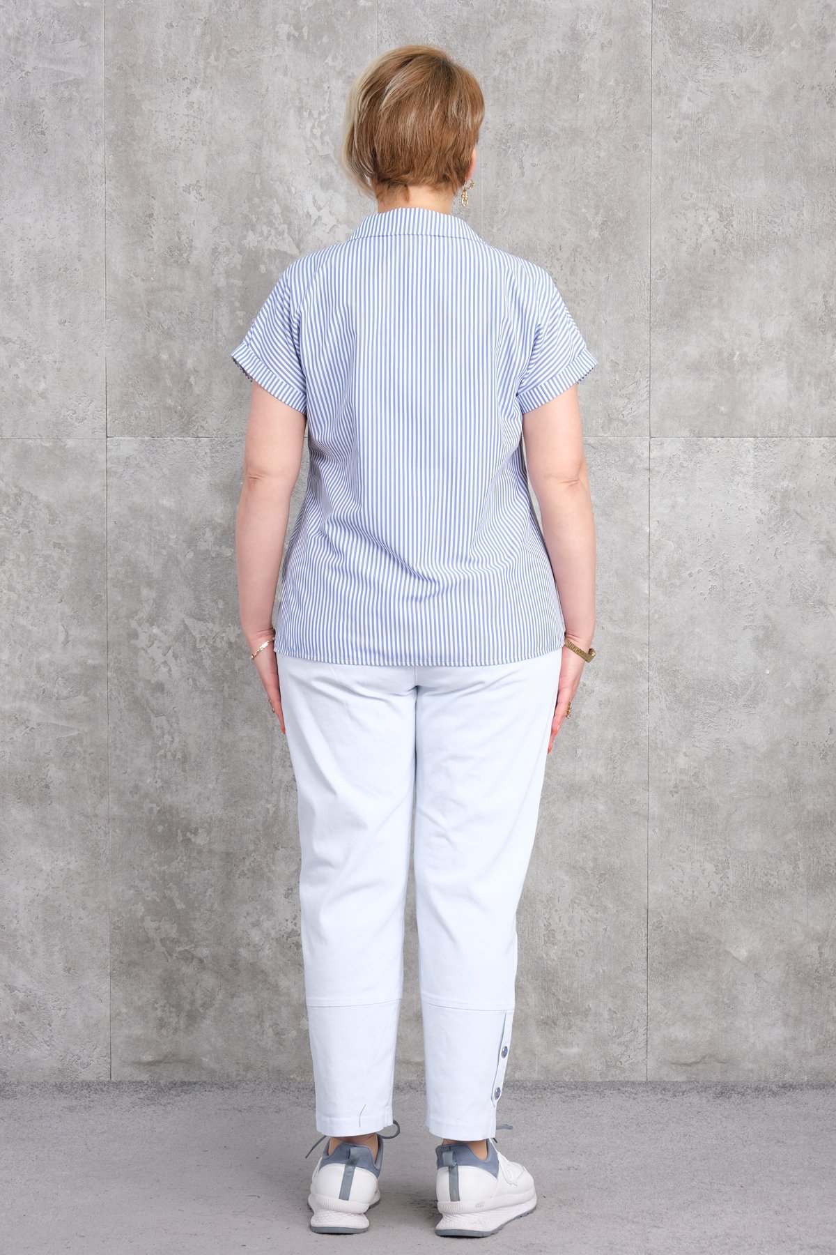 Спортивный костюм из двух частей больших размеров для женщин-Синий