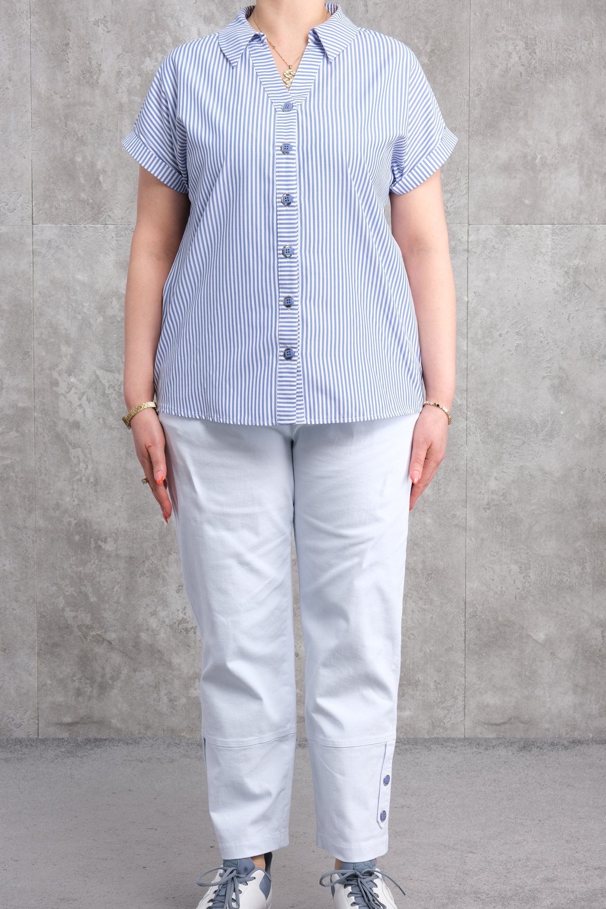 Спортивный костюм из двух частей больших размеров для женщин-Синий