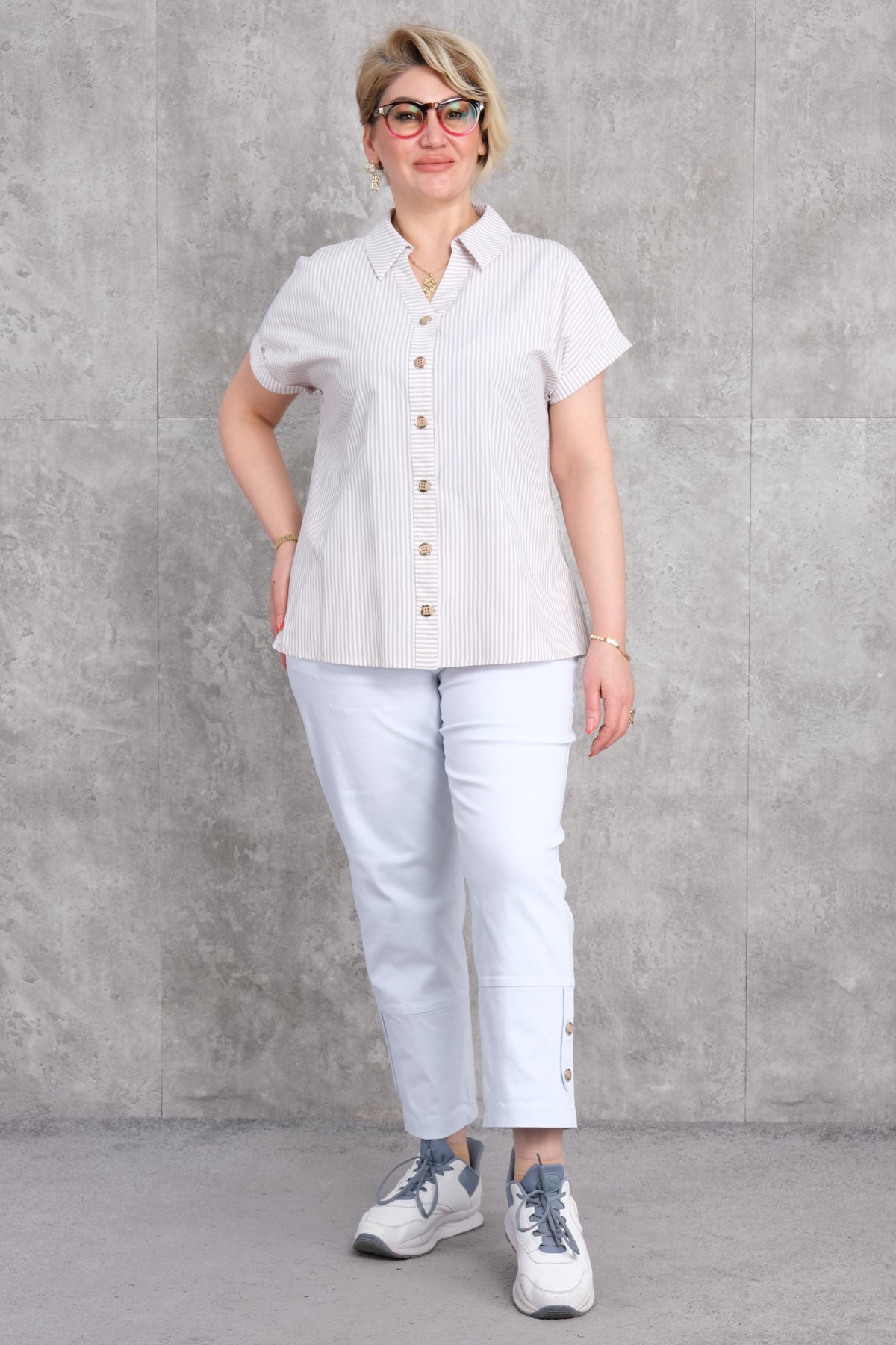 Спортивный костюм из двух частей больших размеров для женщин-Серый