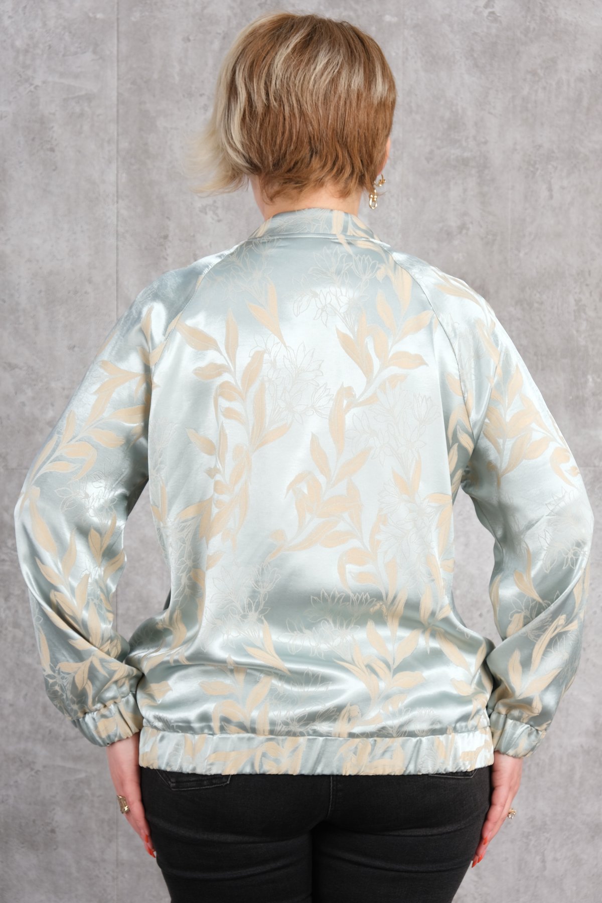 جاكيت رياضي قصير مقاس كبير-الأخضر