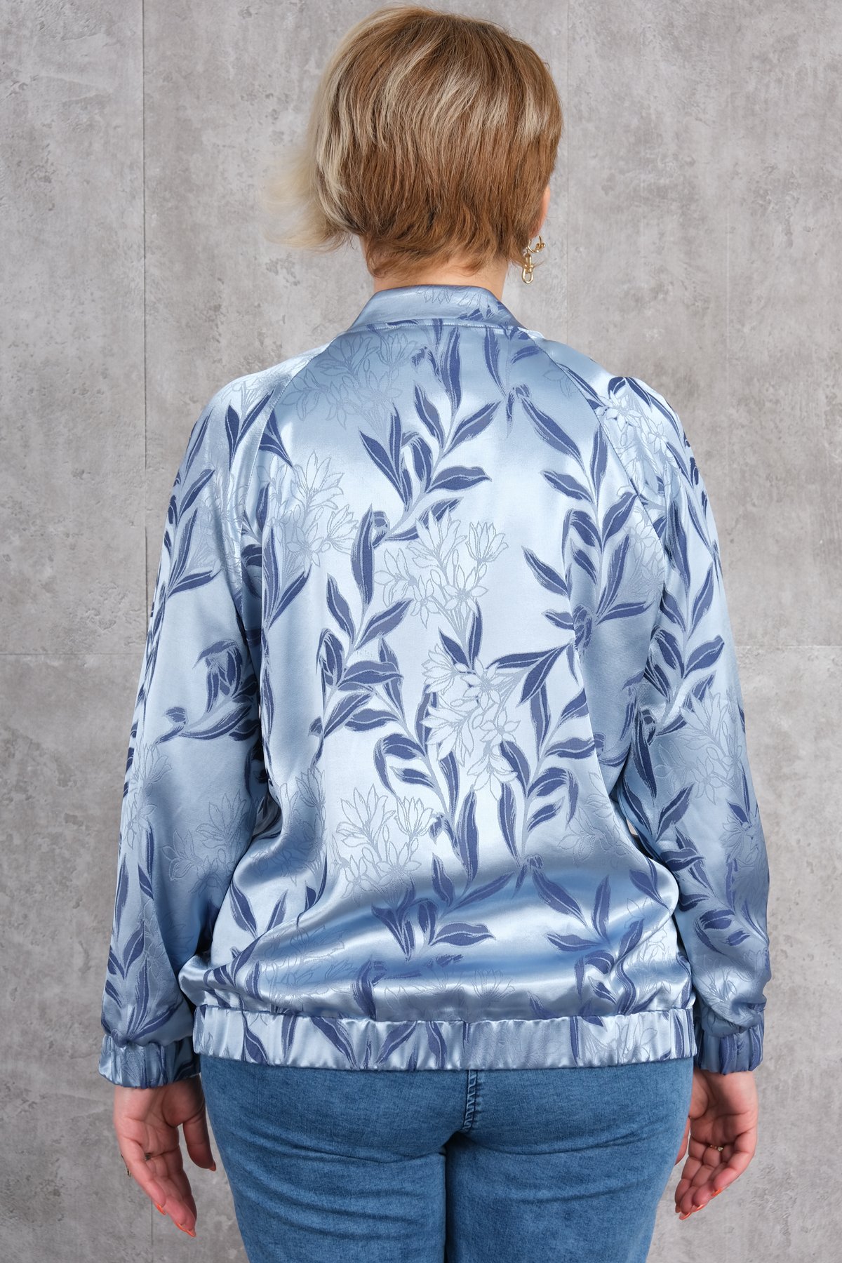 جاكيت رياضي قصير مقاس كبير-الأزرق الغامق