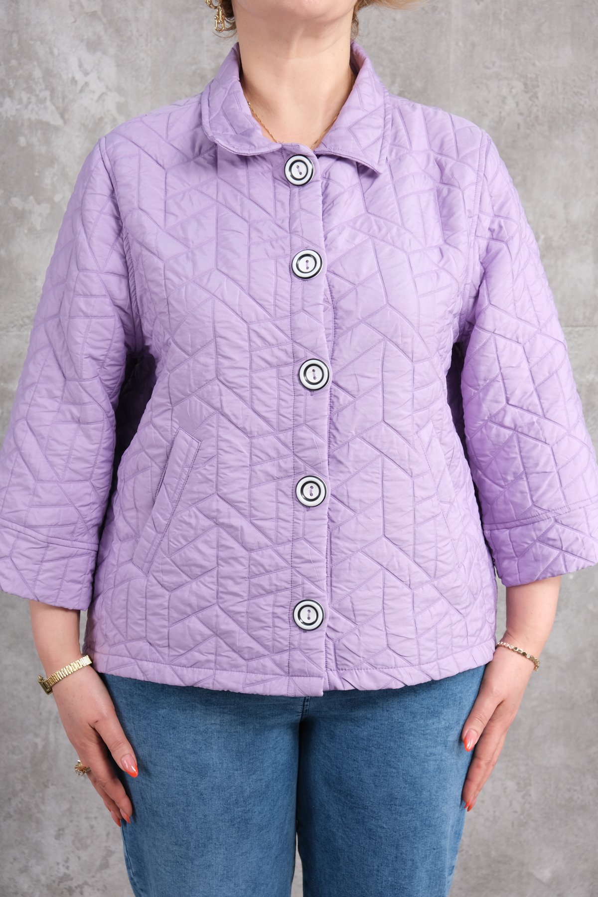 Plus Size Short Sport Jacket-Lilac