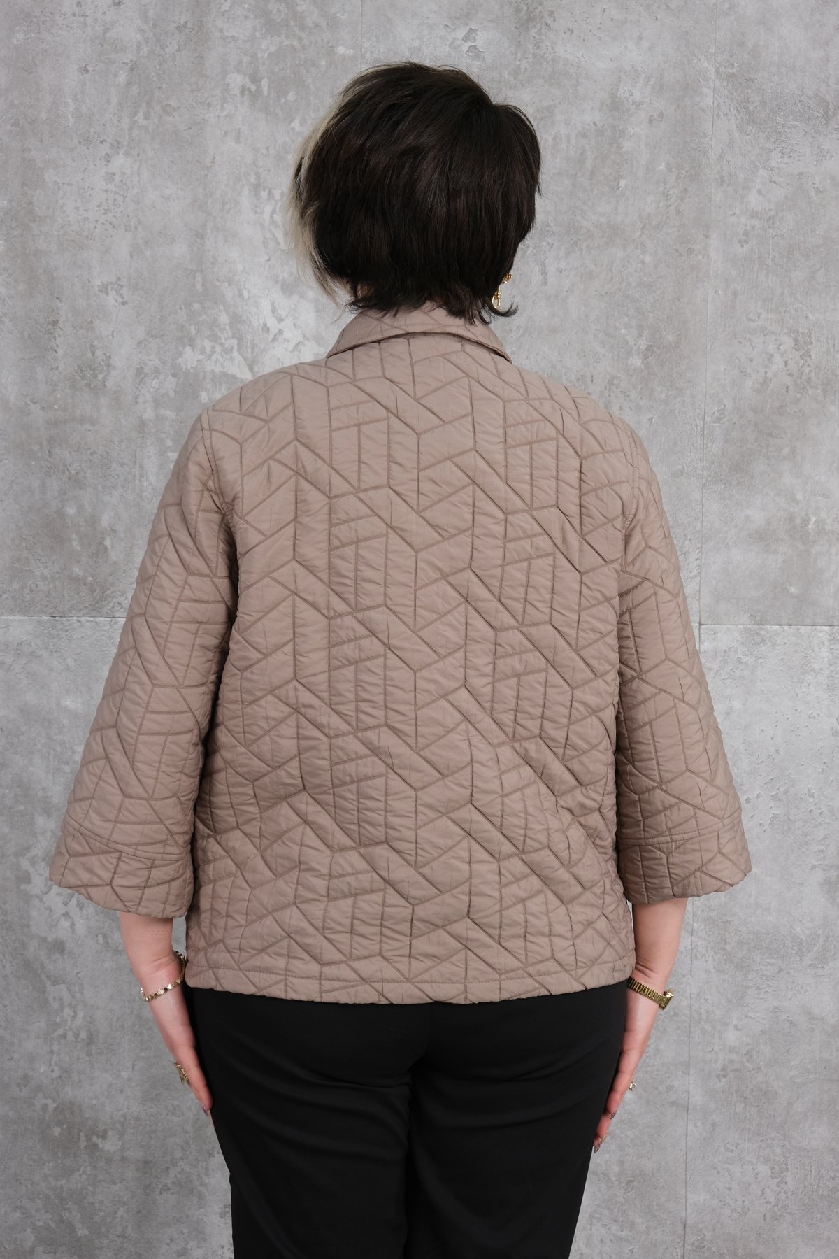 Plus Size Short Sport Jacket-Mink