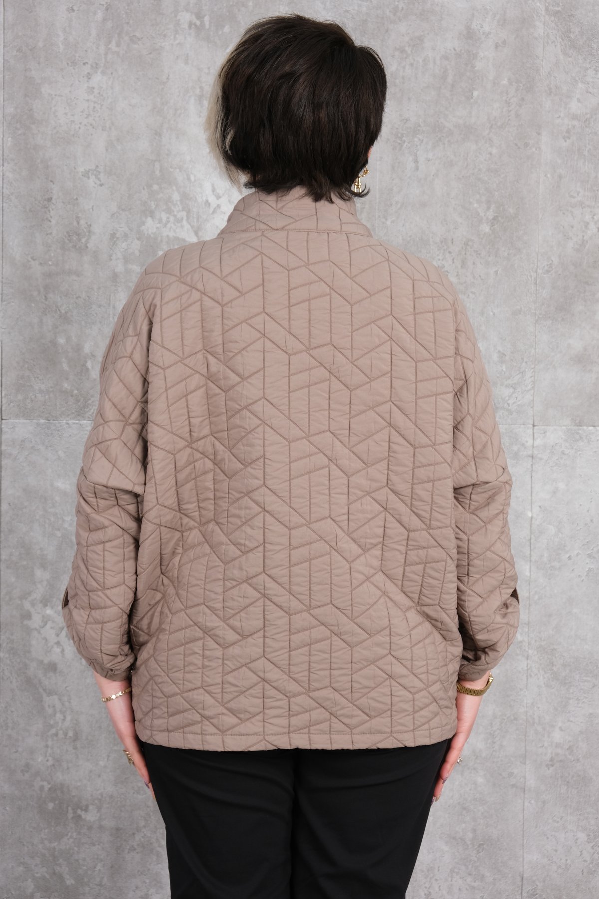 Plus Size Short Sport Jacket-Mink