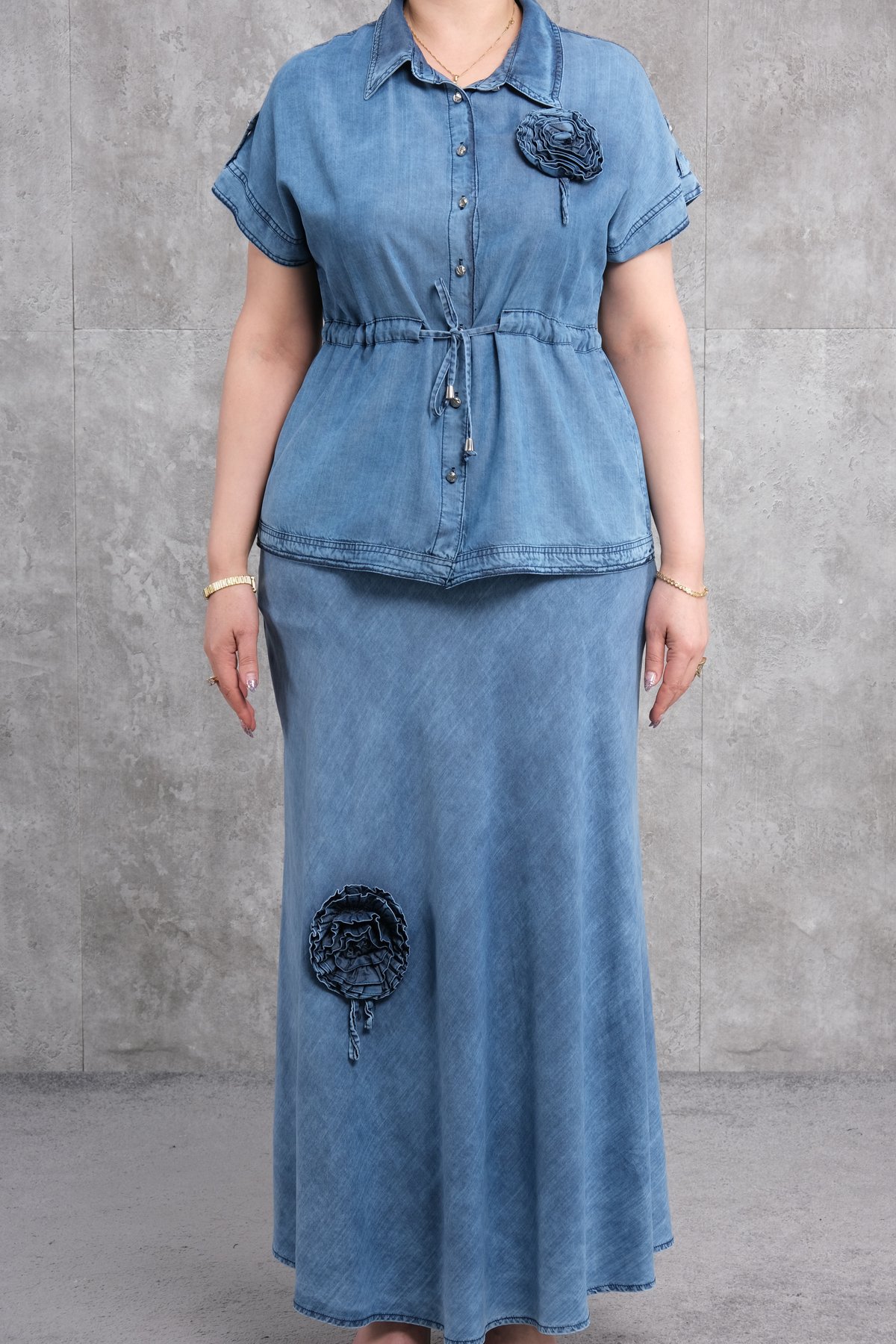 Büyük Beden İkili Takım-Mavi