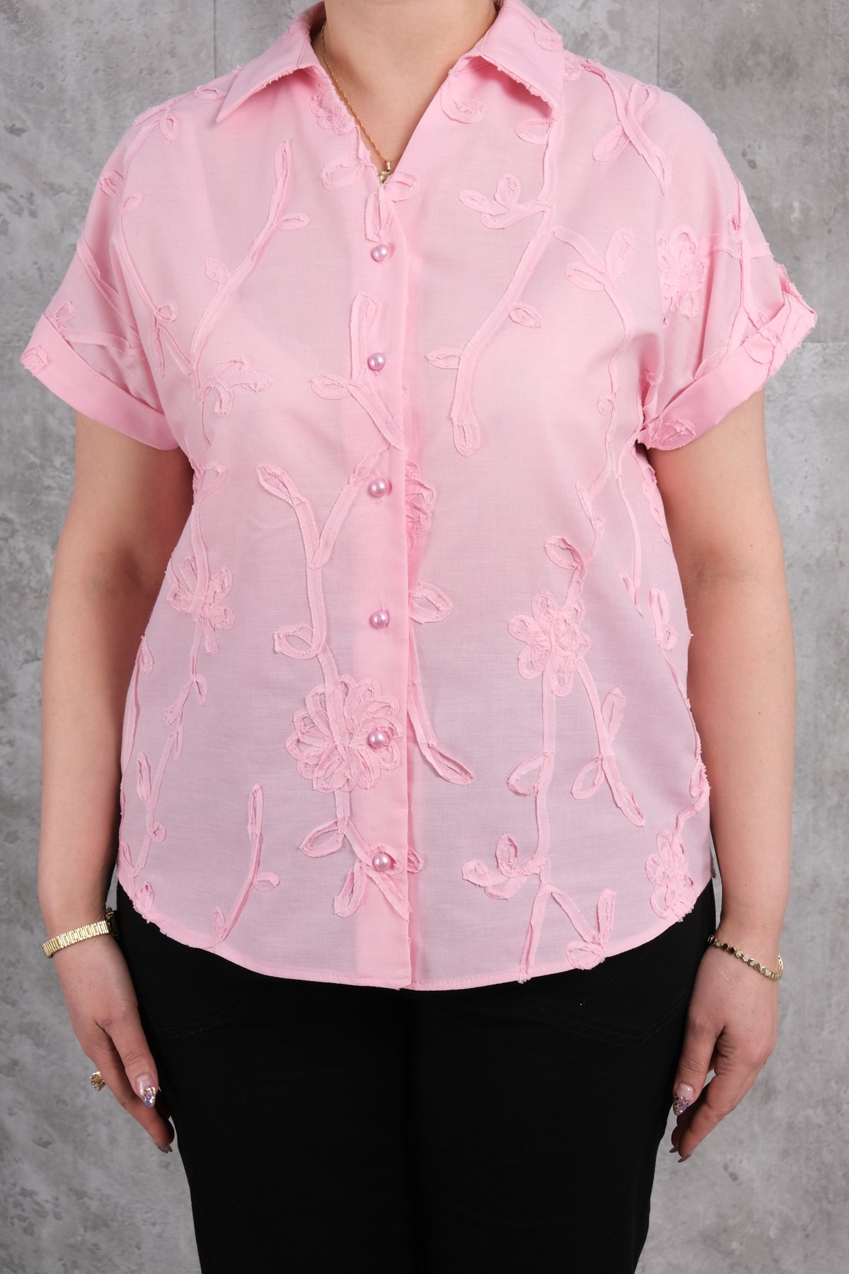 Plus Size Shirt-powder pink