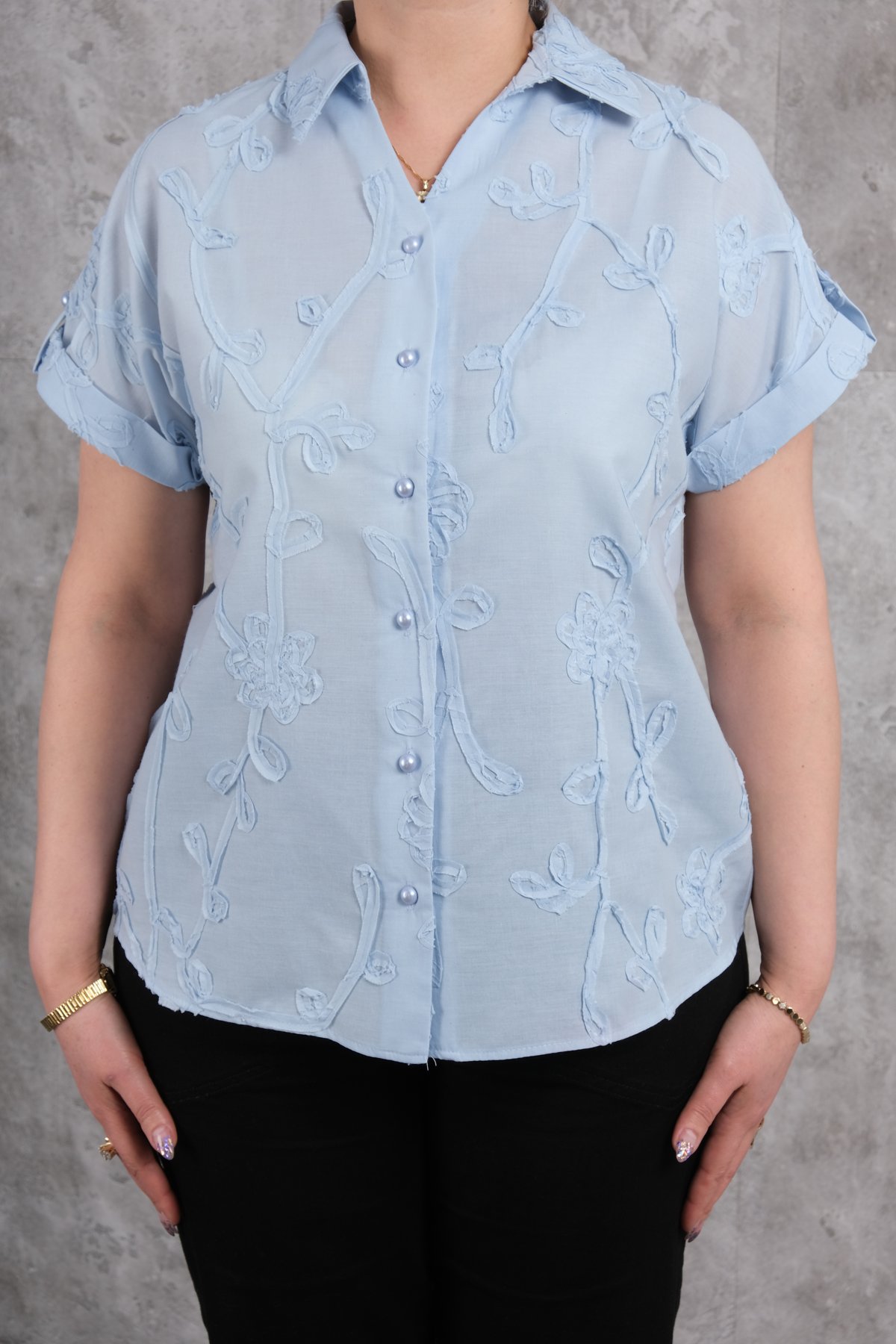 Plus Size Shirt-Blue