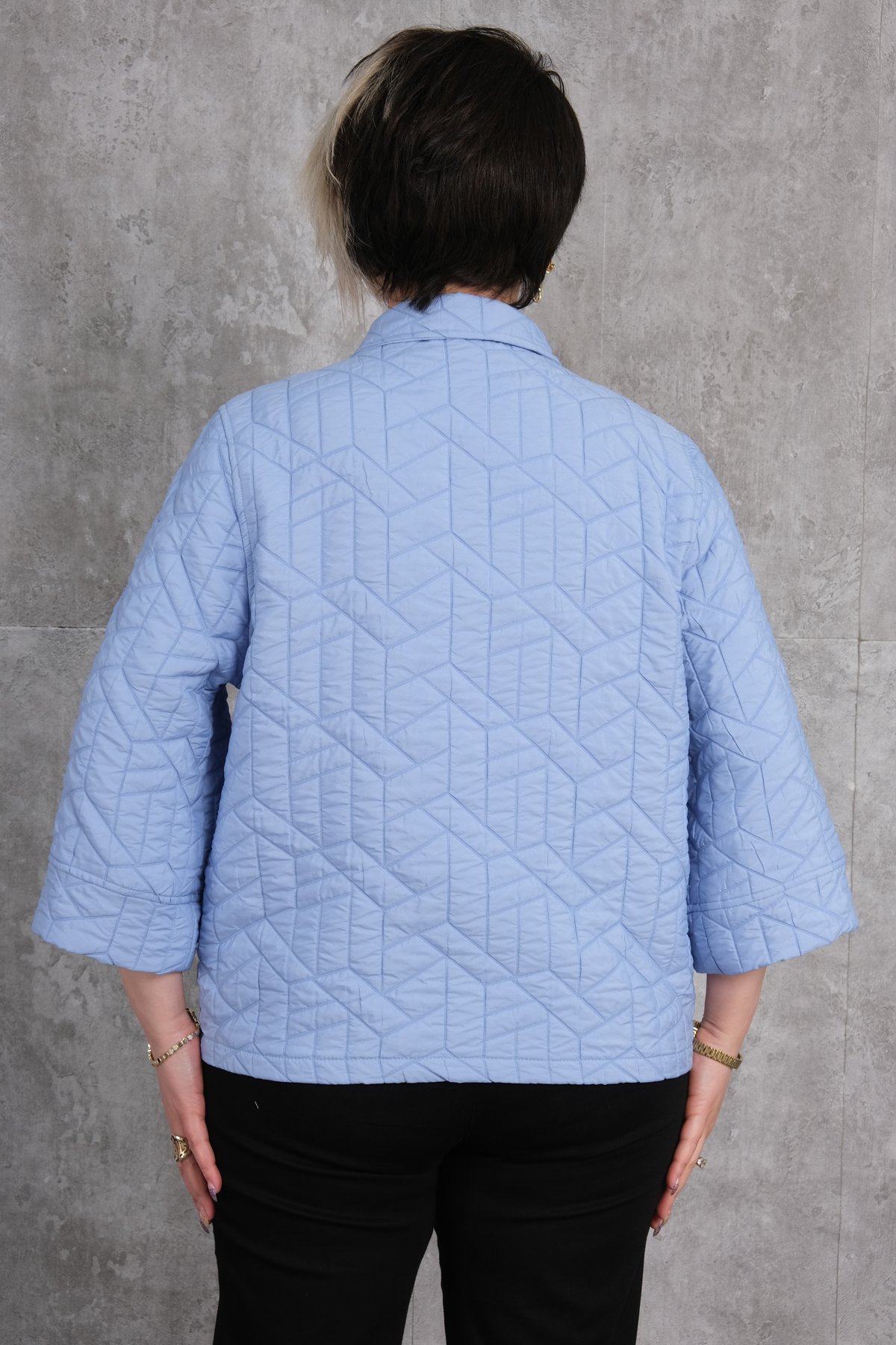 Plus Size Short Sport Jacket-Blue