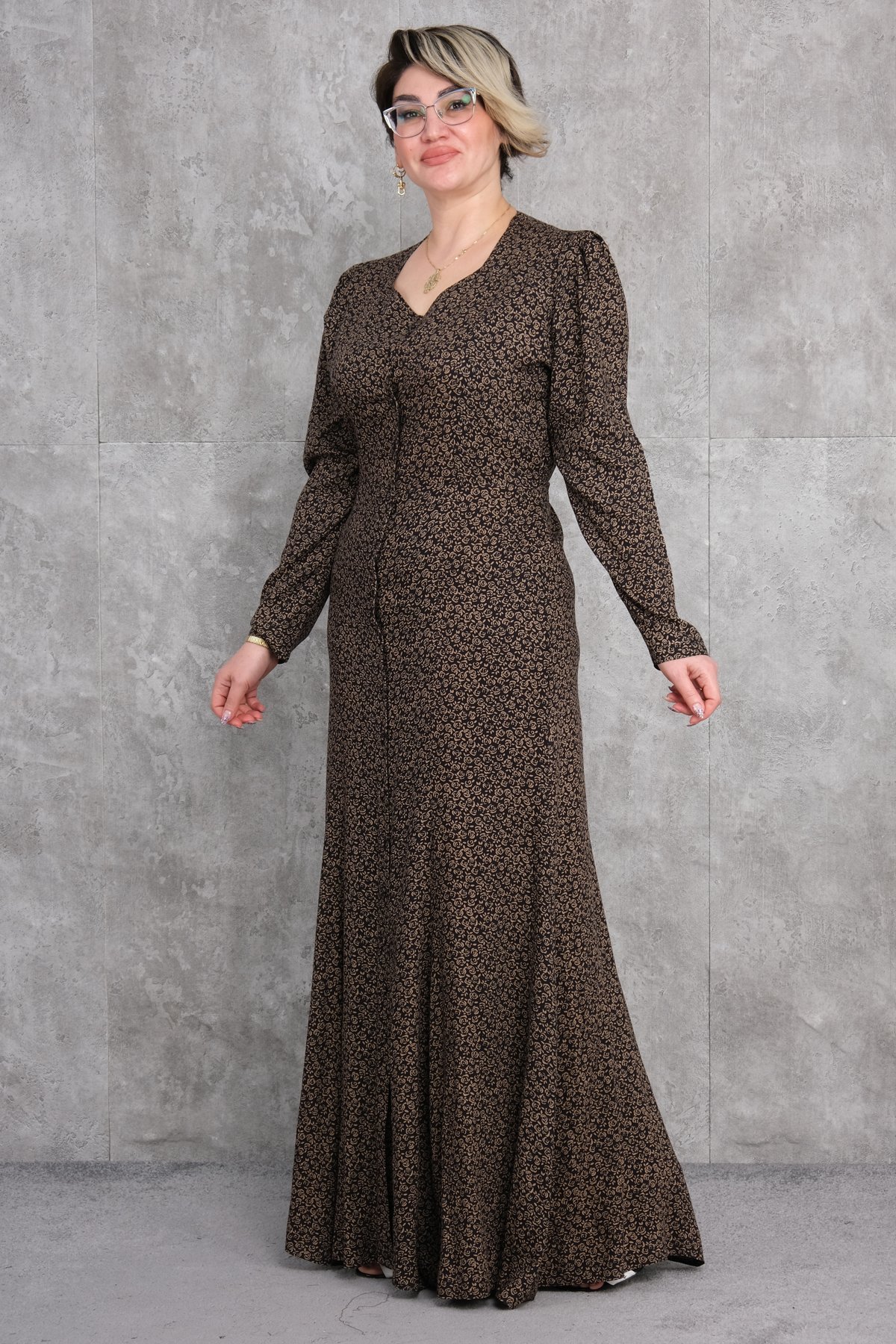 Платье больших размеров-Бежевый