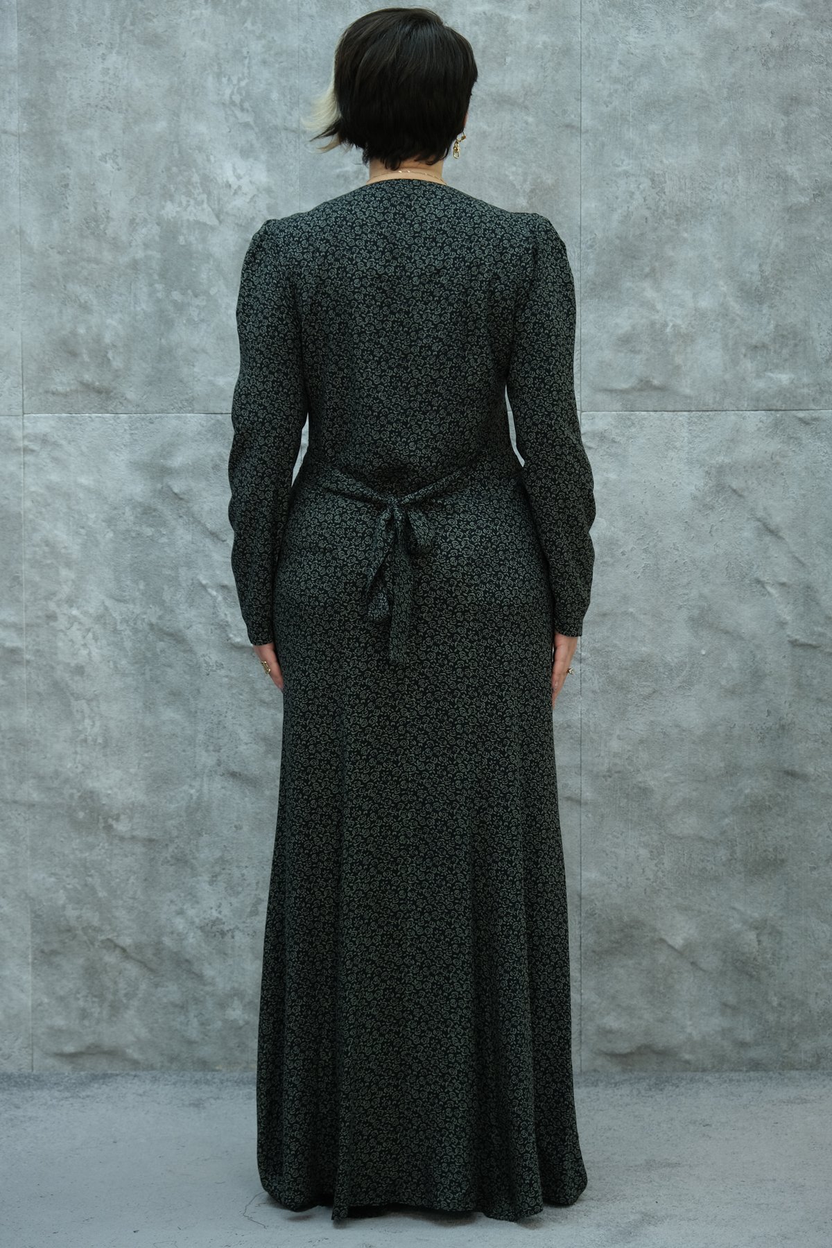 فستان طويل مقاس كبير-الأخضر