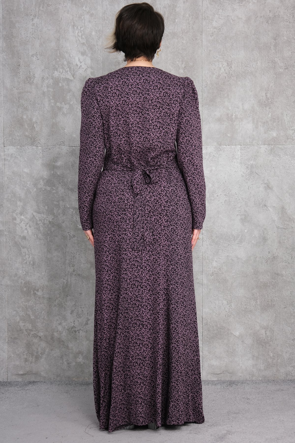 فستان طويل مقاس كبير-ليلاك (أرجواني)