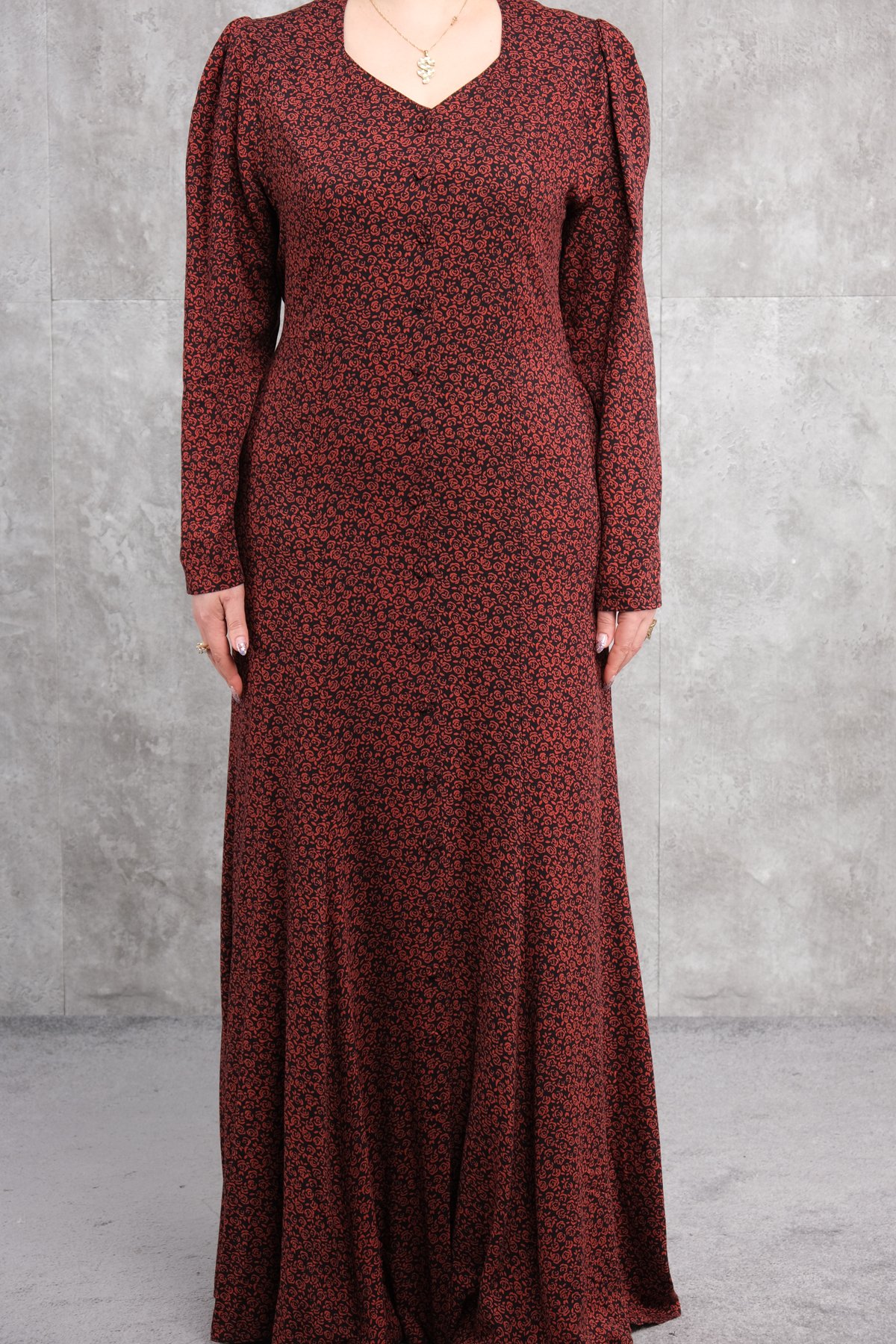 فستان طويل مقاس كبير-مرجاني