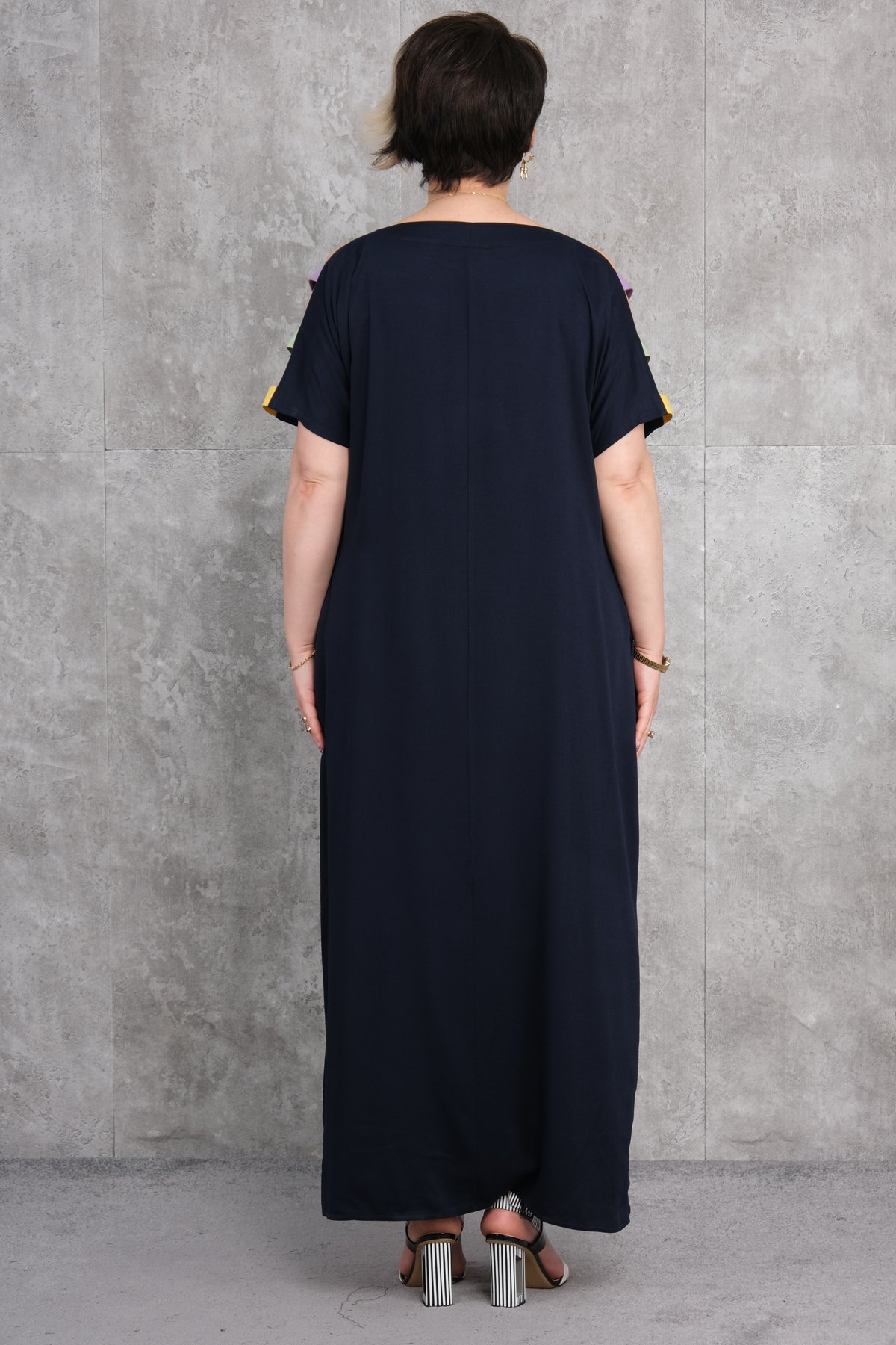 Plus Size Dress-Dark Blue