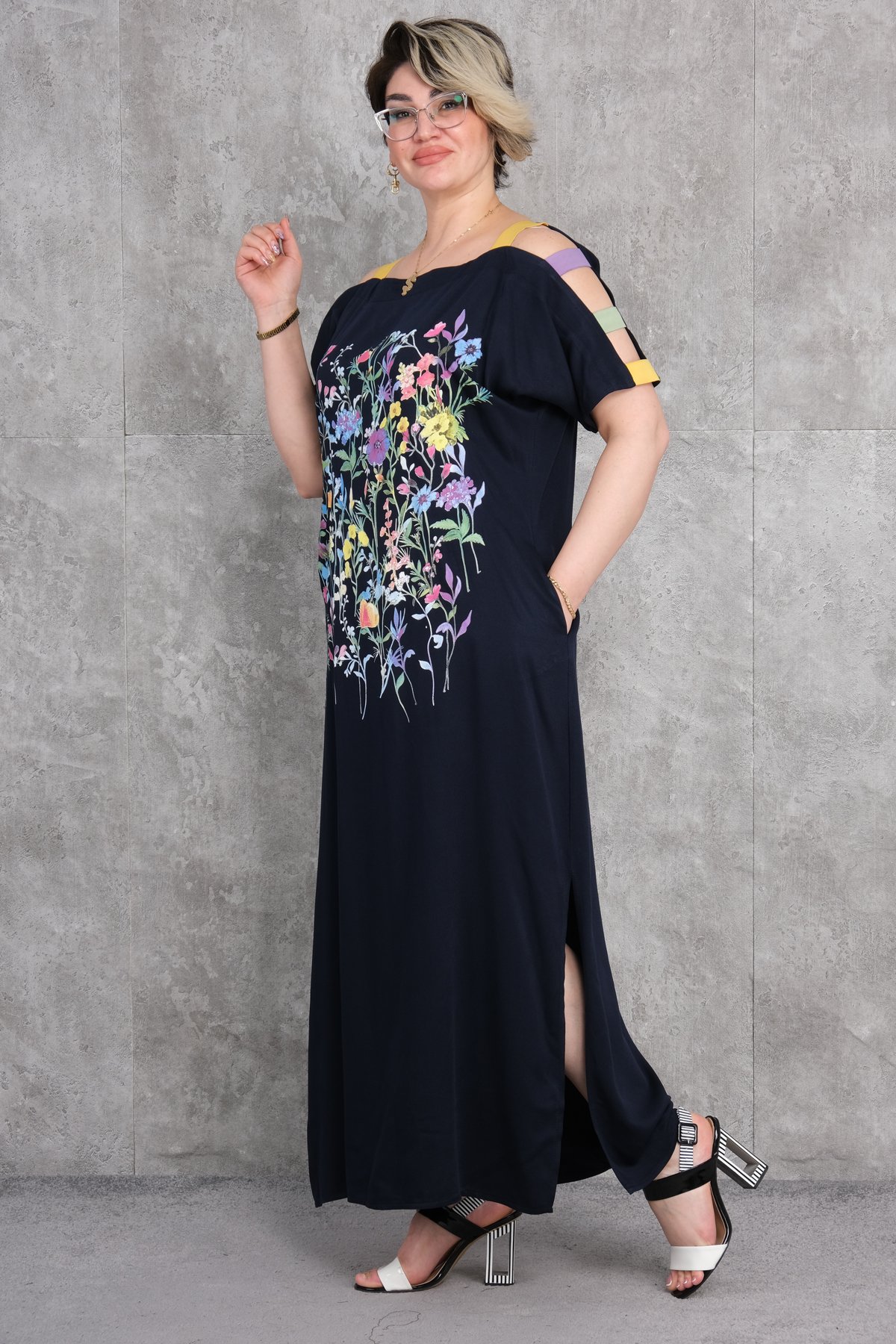 Plus Size Dress-Dark Blue