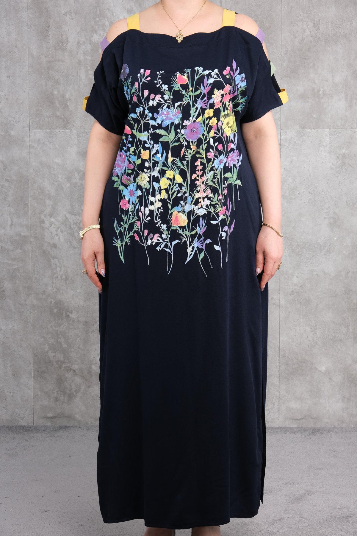 Plus Size Dress-Dark Blue