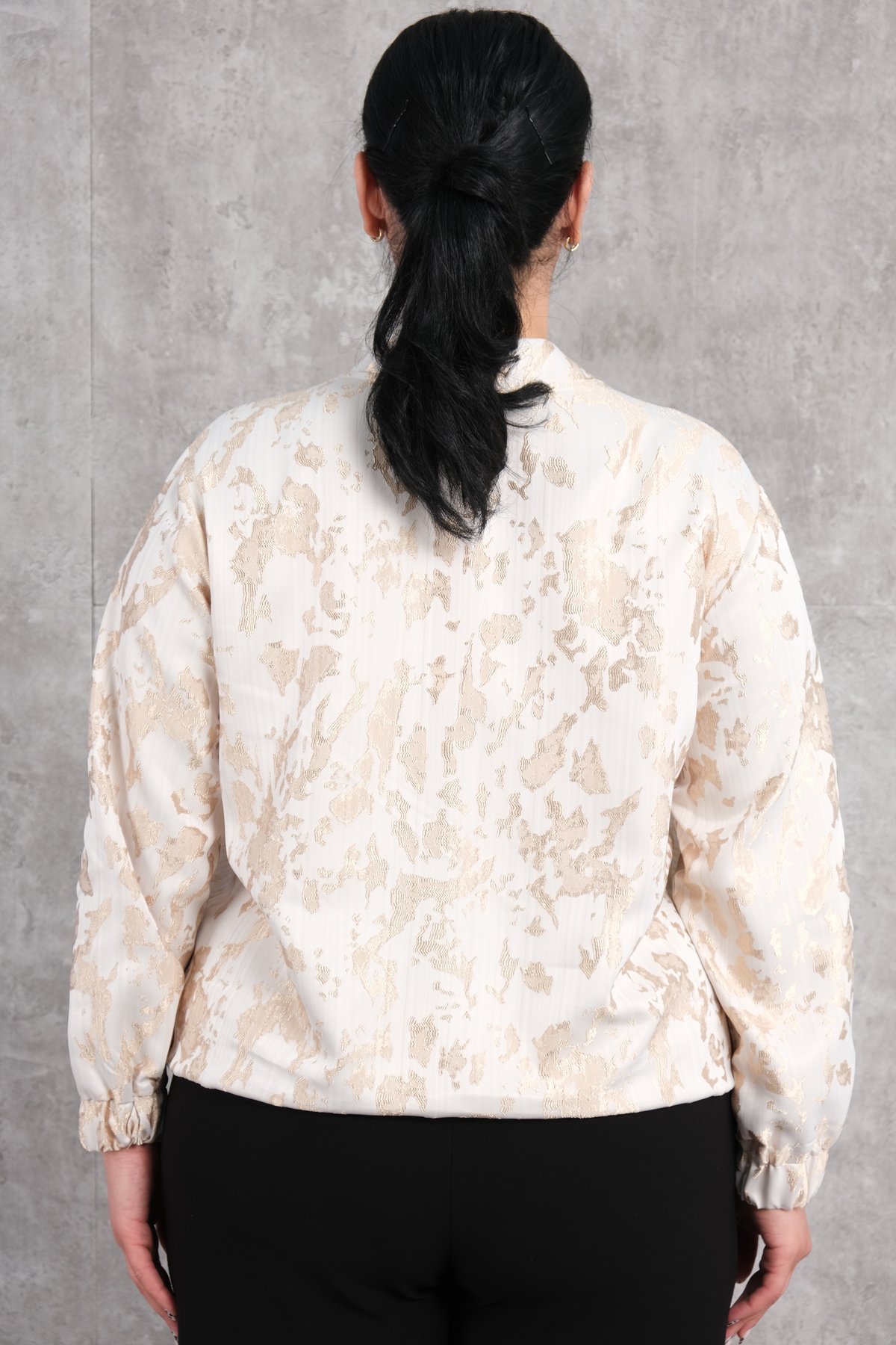 Plus Size Short Sport Jacket-Beige