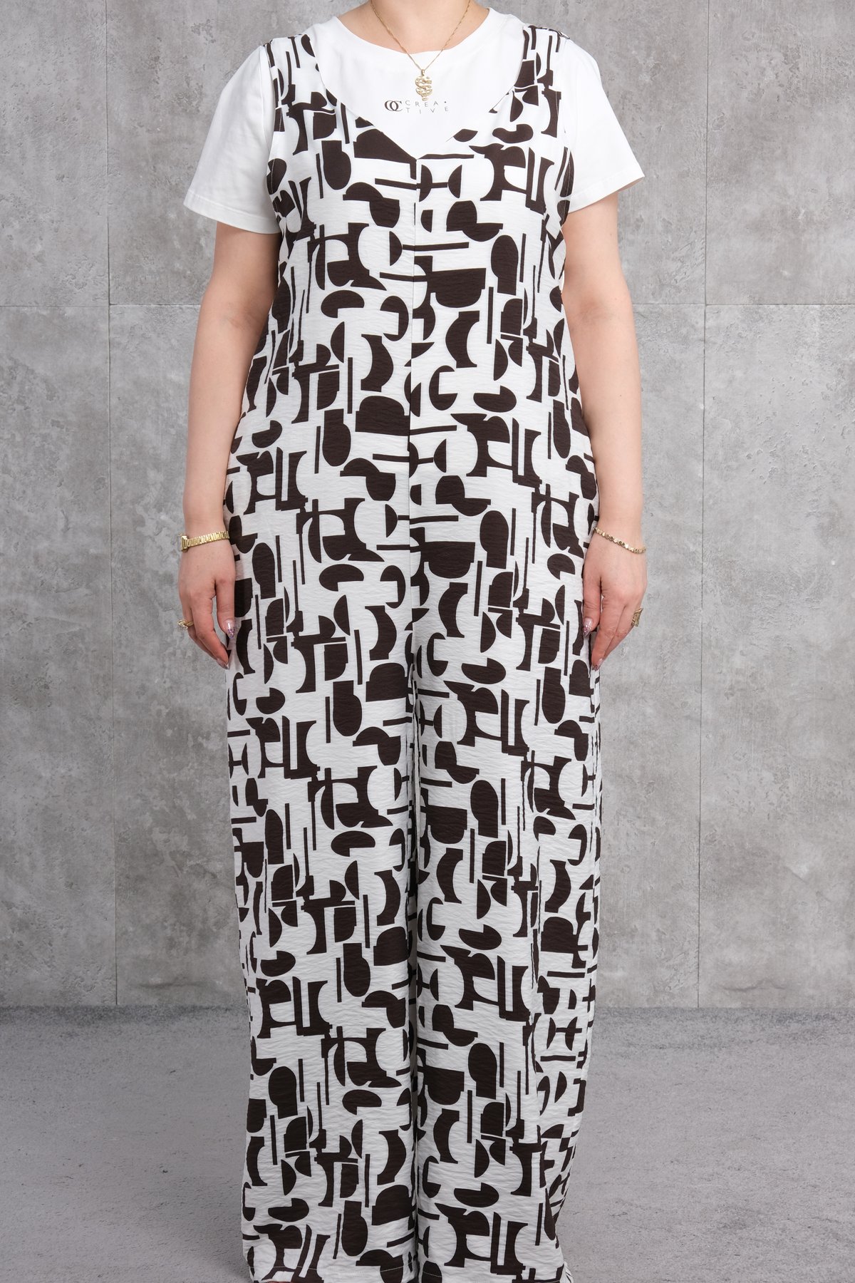 فستان مقاس كبير-البني