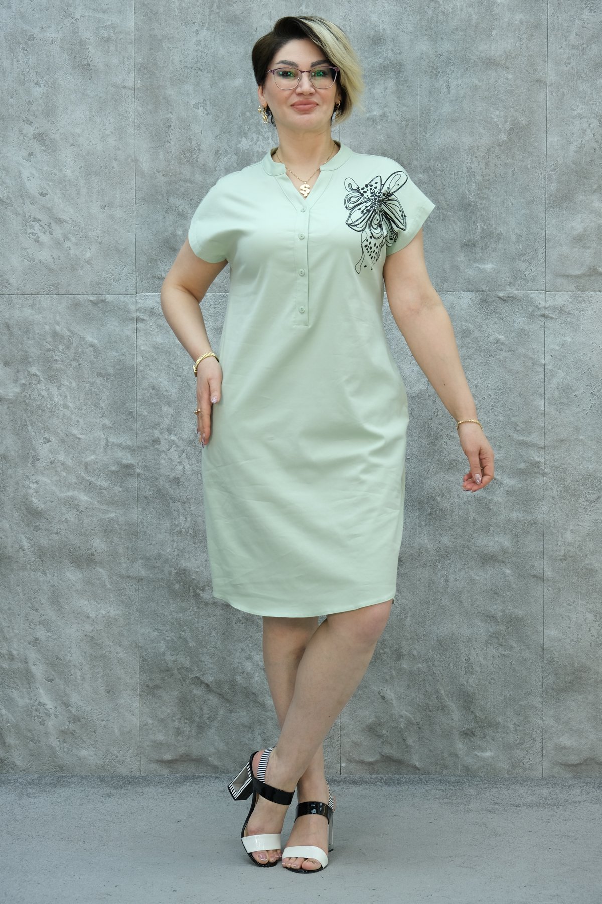 Plus Size Dress-Green