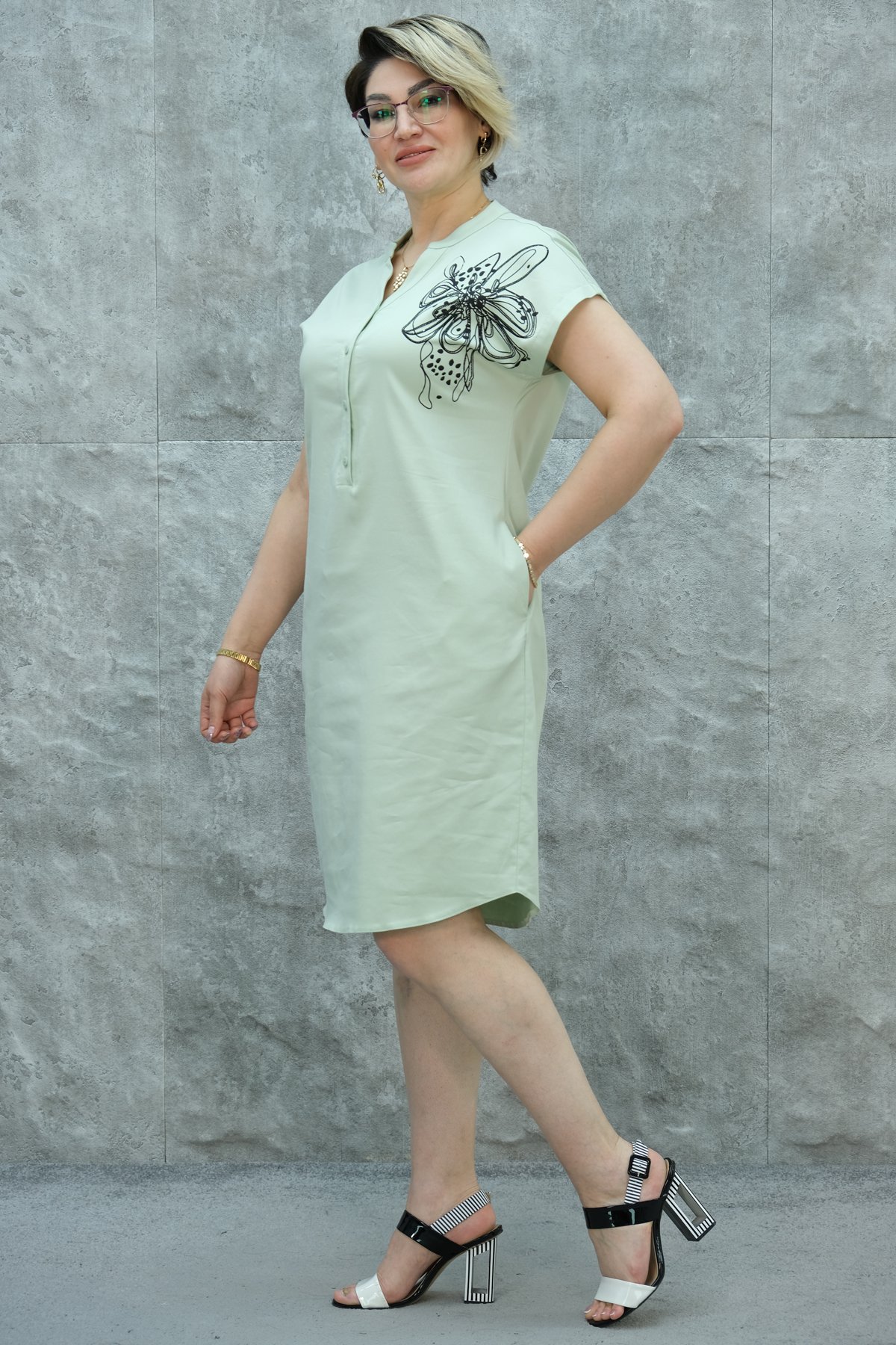 Plus Size Dress-Green
