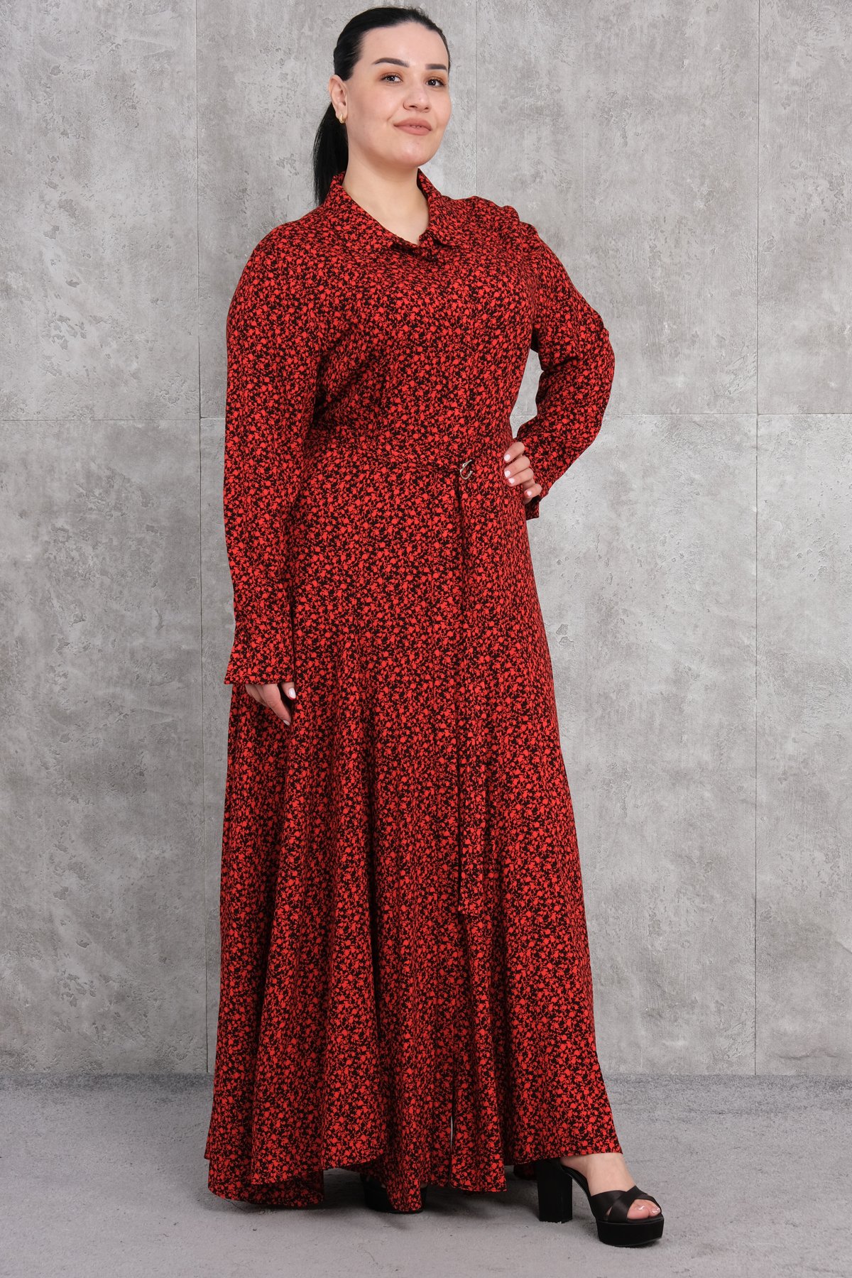 فستان طويل مقاس كبير-مرجاني