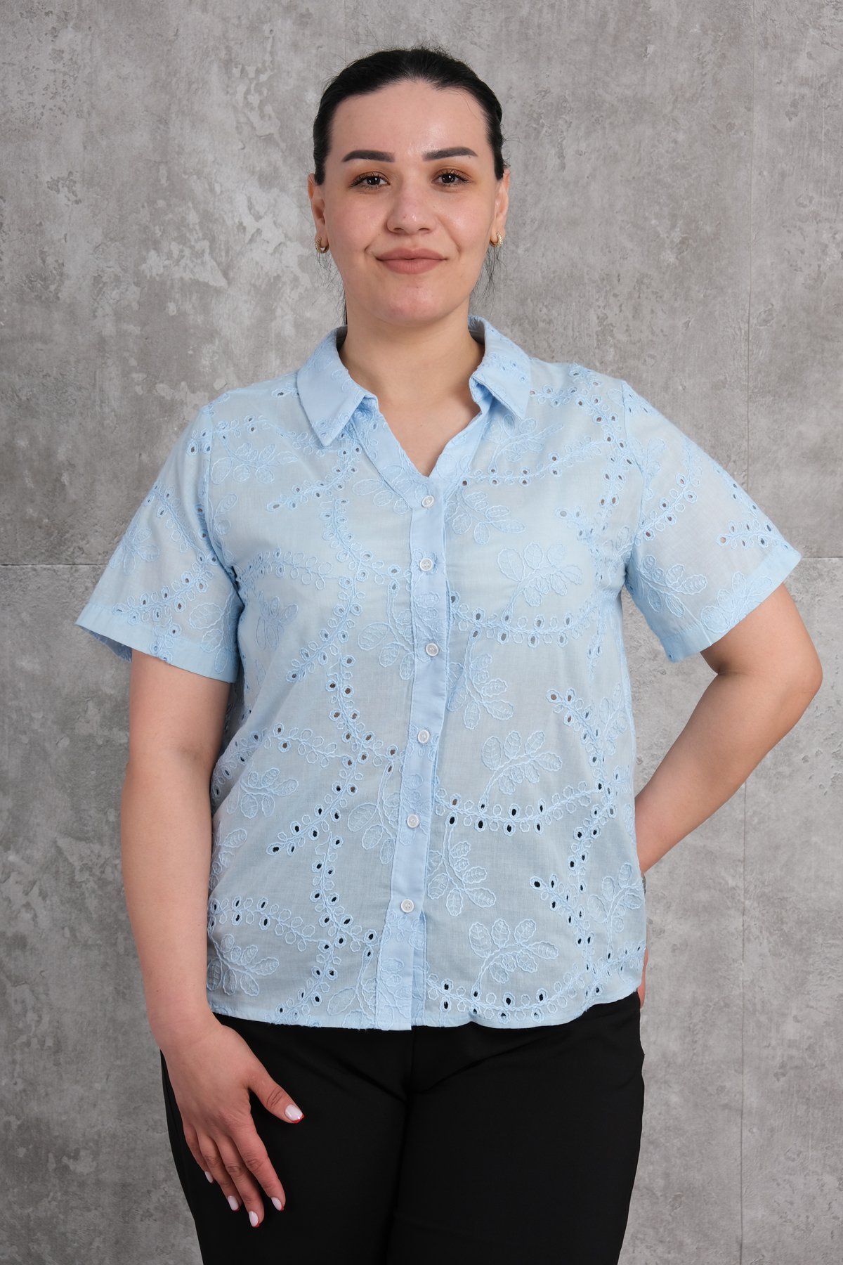Plus Size Shirt-Blue