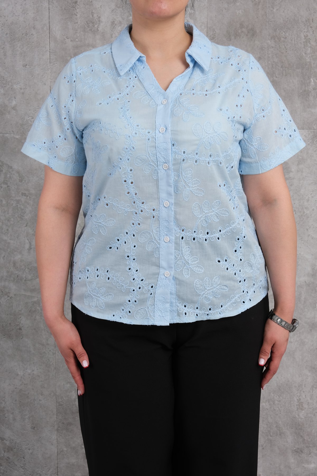 Plus Size Shirt-Blue